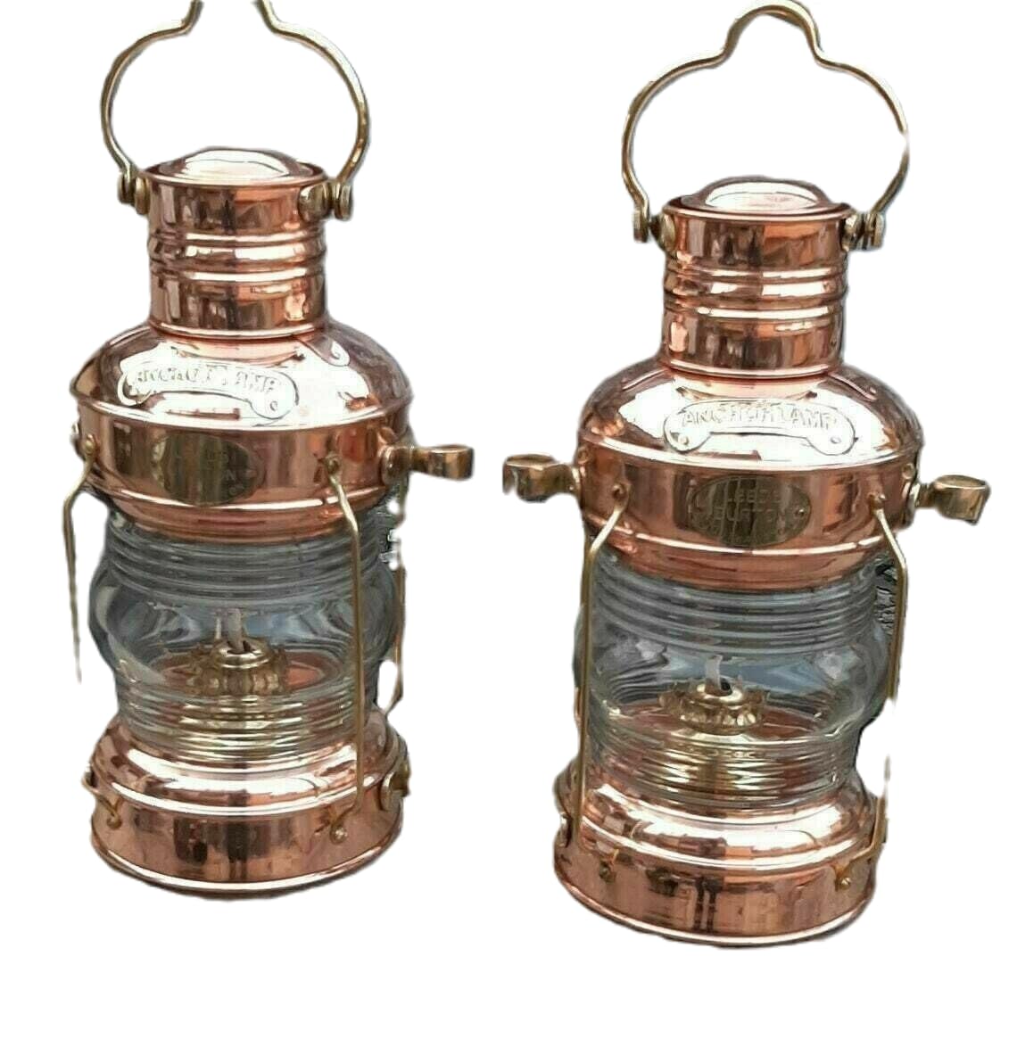 Antique Brass & Copper Replica Ship Oil Lamp - Leeds Burton Nautical Maritime 14