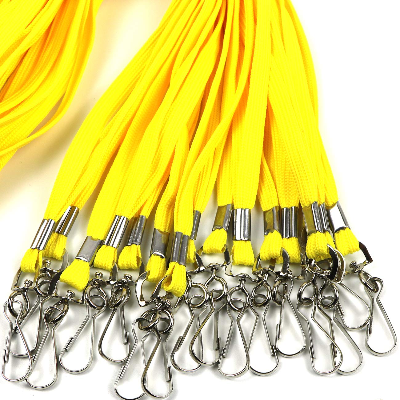 Beebel 100 Pack Black Lanyards with Swivel Hooks for ID Badges - Office & Event Use