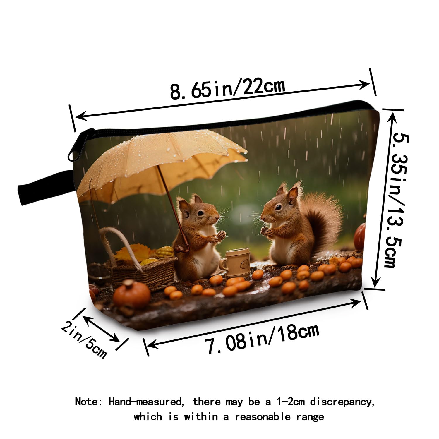 Squirrel Makeup Bag for Women - Travel Cosmetic Organizer - Perfect for Travel & Gifts