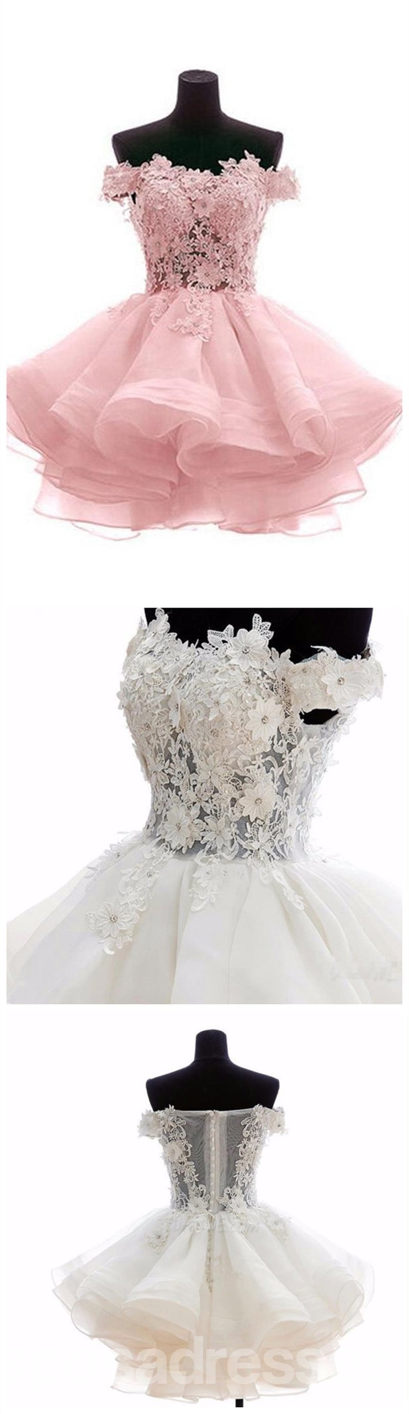 Pink Lace Off Shoulder See-Through Short Homecoming Dress - Elegant Prom Party Dress for Women, Perfect for Homecoming, Prom Night, and Special Occasions