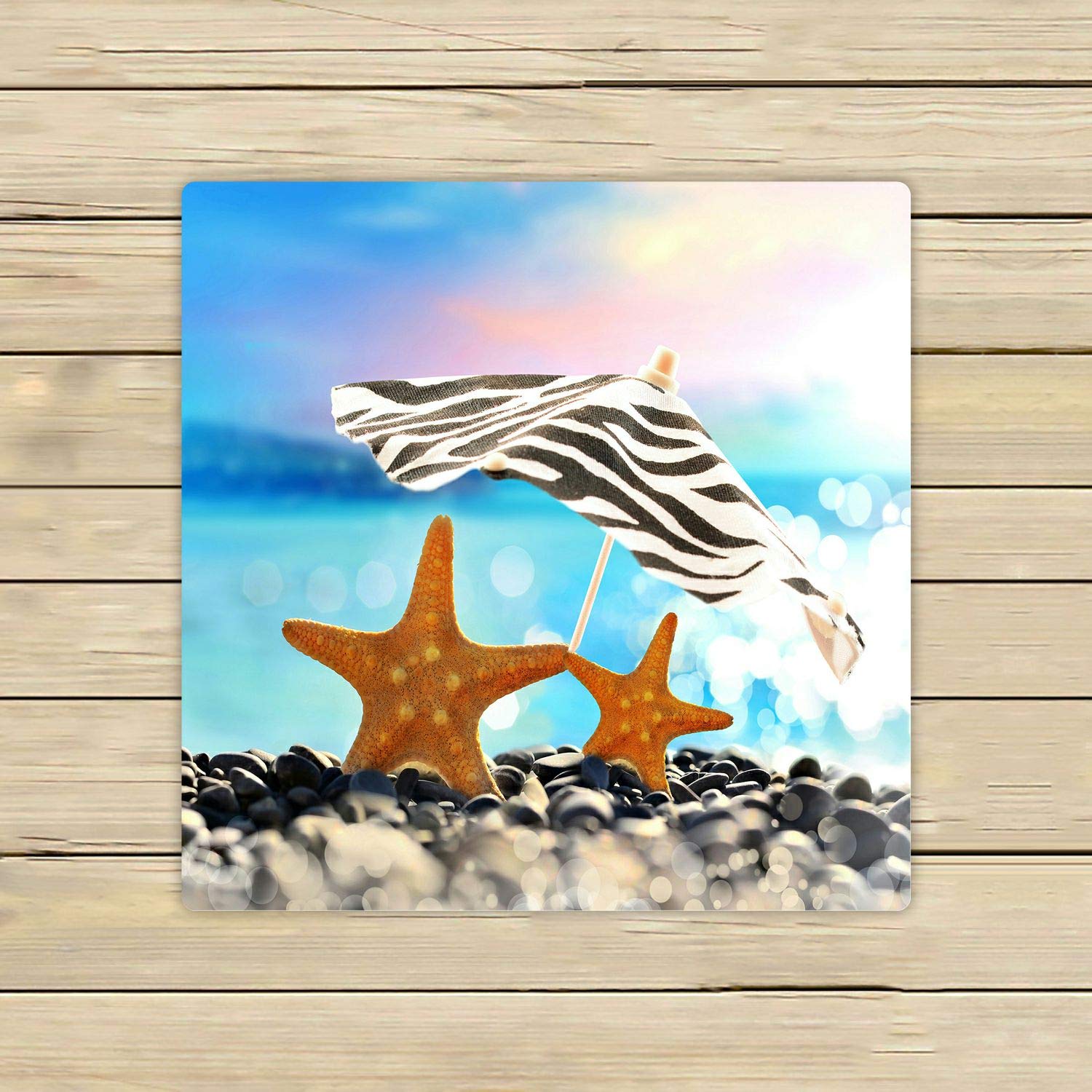 ABPHQTO Starfish Umbrella Beach Towel - 13x13 Inch Quick Dry Microfiber Towel for Summer, Pool, Spa, Travel & Outdoor Activities | Perfect for Beach, Bath, Swimming & Sports