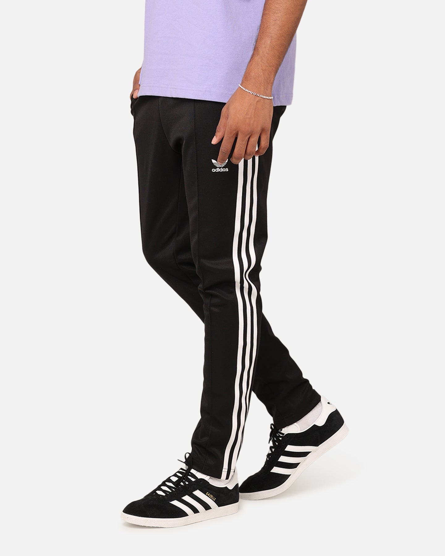 Adidas Adicolor Classics Beckenbauer Track Pants for Men - Black/White - Comfortable Athletic Joggers for Running, Training & Casual Wear