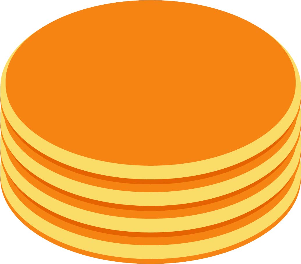 8 Inch Tall Simple Yummy Breakfast Pancake Stack Cartoon Vinyl Sticker - Decorative Plain Sticker for Laptops, Water Bottles & Notebooks - Cute Foodie Decals for Kitchen, Office & Dorm Room Decor
