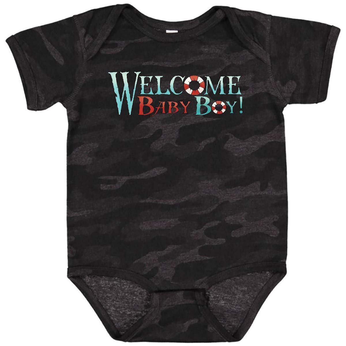 Inktastic Nautical Welcome Baby Boy Bodysuit - Cute Newborn Outfit for Baby Showers, Birth Announcements & Photo Shoots
