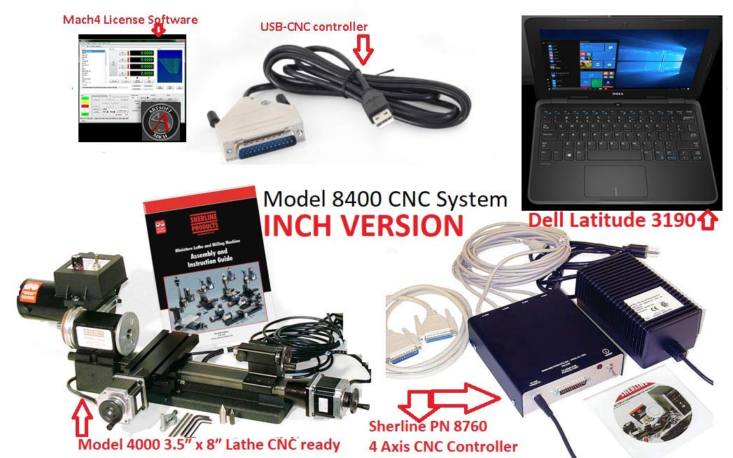 Sherline 8400 CNC Lathe System with USB Controller - 3.5