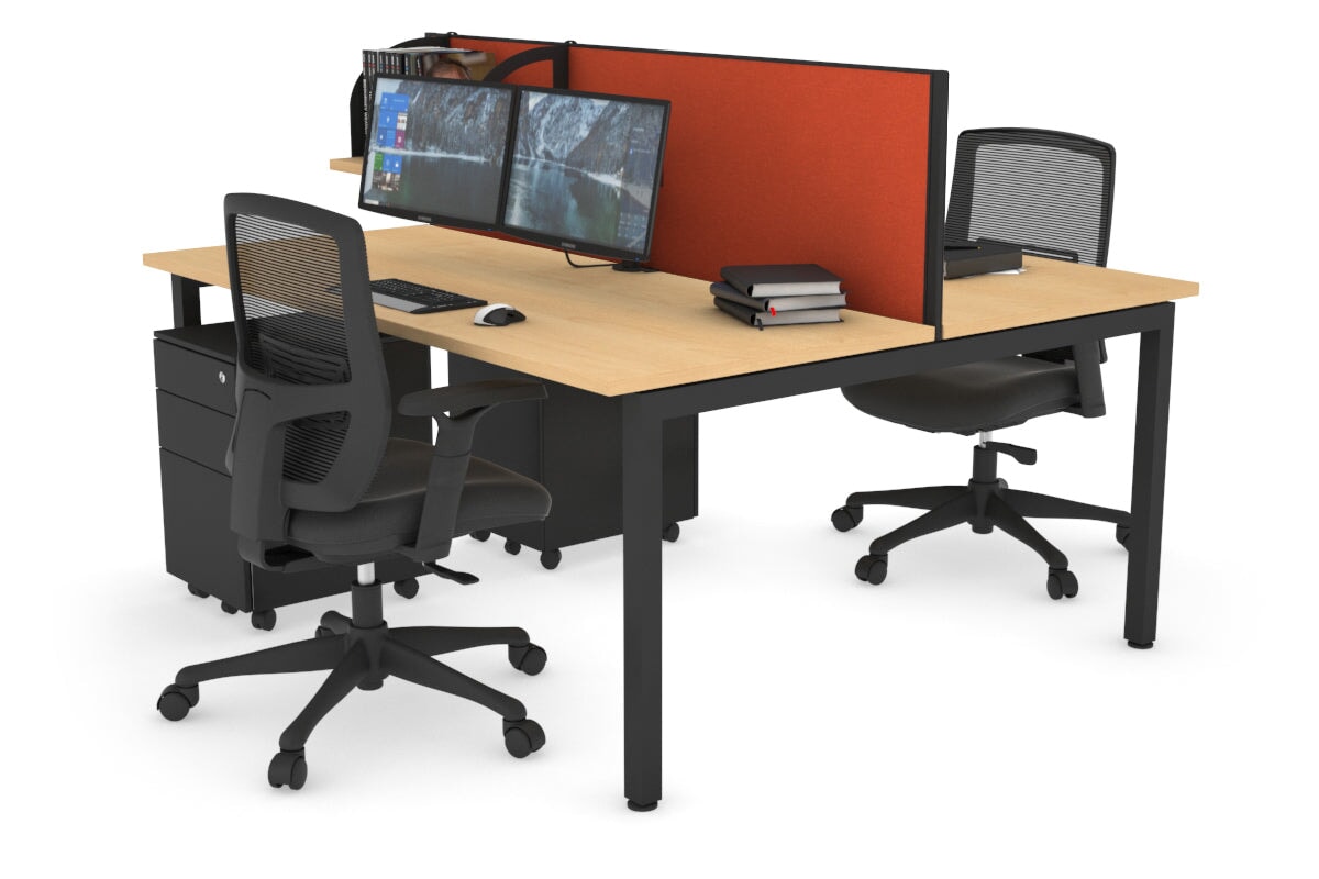 Quadro Square Legs 2 Person Office Workstation Desk - 1200L x 700W Modern Shared Workspace Solution for Home & Business Offices
