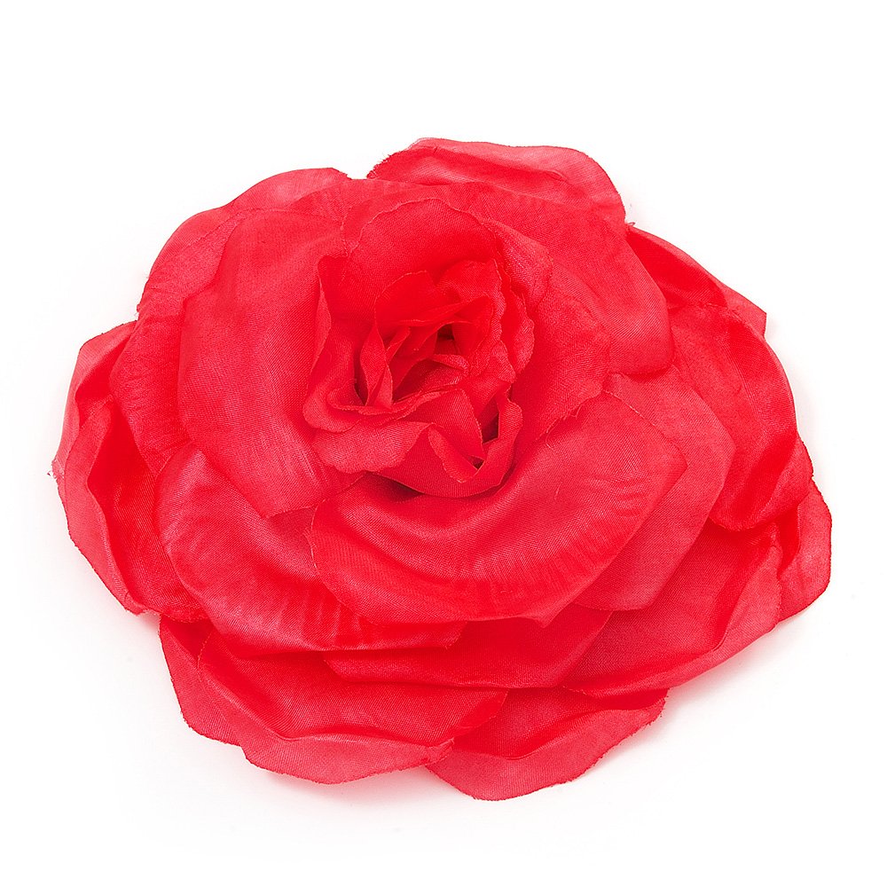 Avalaya Large Pink Fabric Rose Brooch Pin for Women - Elegant Floral Corsage for Dresses, Coats, Hats & Wedding Accessories