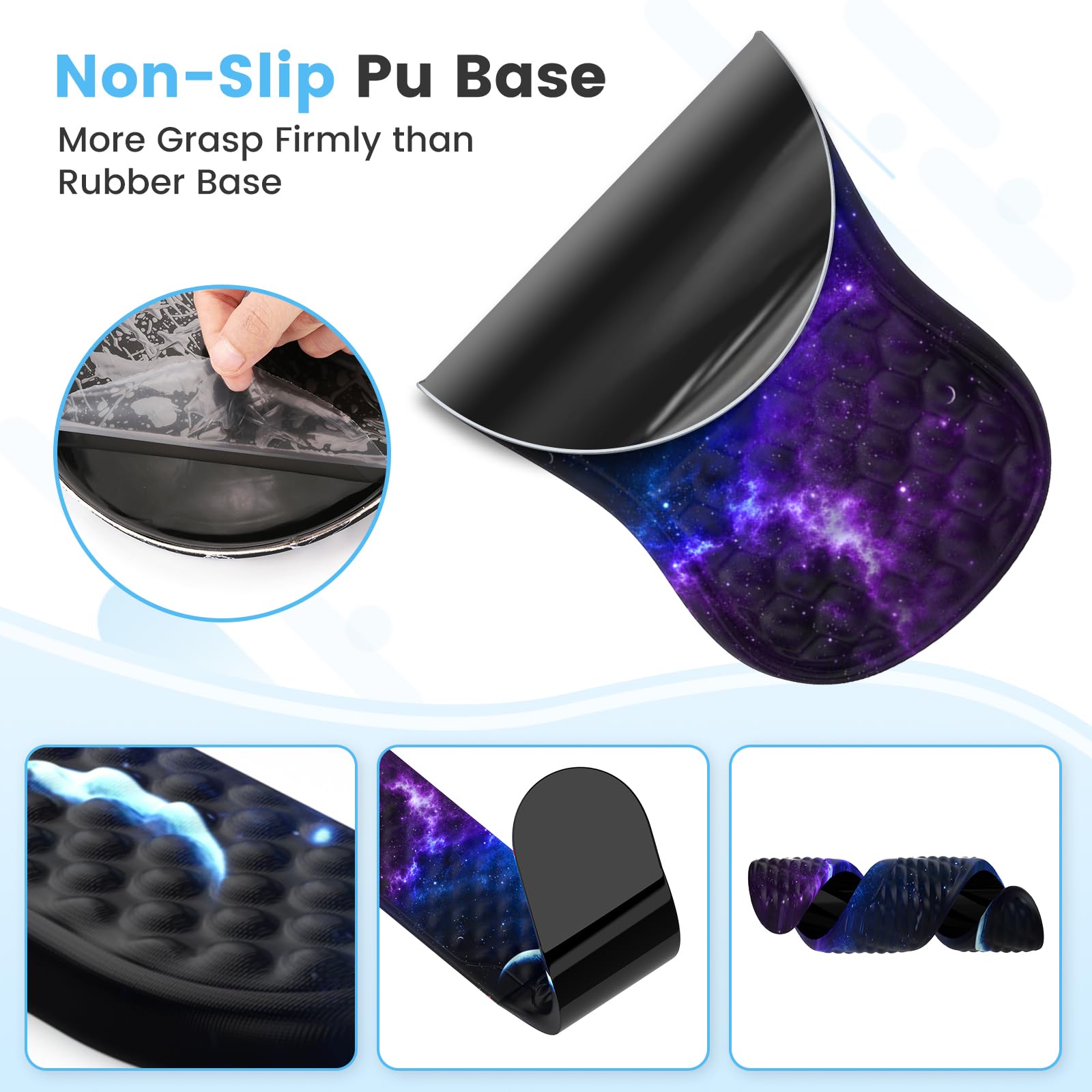 HAOCOO 3-Piece Ergonomic Keyboard and Mouse Pad Set with Wrist Support - Memory Foam Wrist Rest for Office, Gaming & Home Use - Relieves Carpal Tunnel & Wrist Pain - Perfect for Typing, Coding & Long Computer Sessions