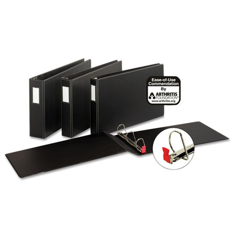 EasyOpen 11 x 17 Locking Slant D Ring Binder - Black | Secure Document Organizer for Office, School & Legal Files | Heavy-Duty Presentation Binder for Reports, Contracts & Portfolios