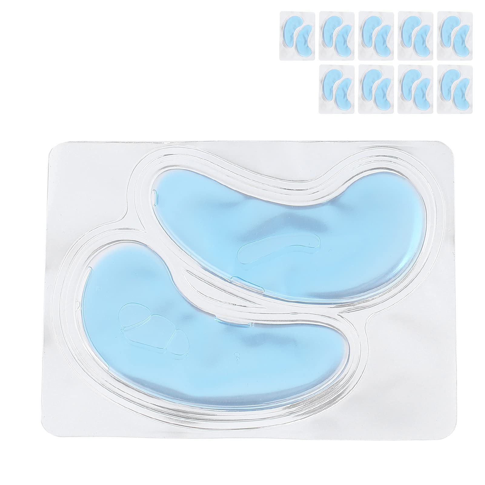 10pcs Collagen Eye Masks for Dark Circles & Puffiness - Anti-Aging Wrinkle Care Eye Patches, Natural Sky Blue Under Eye Mask for Women & Men - Perfect for Night Routine, Travel & Spa Relaxation