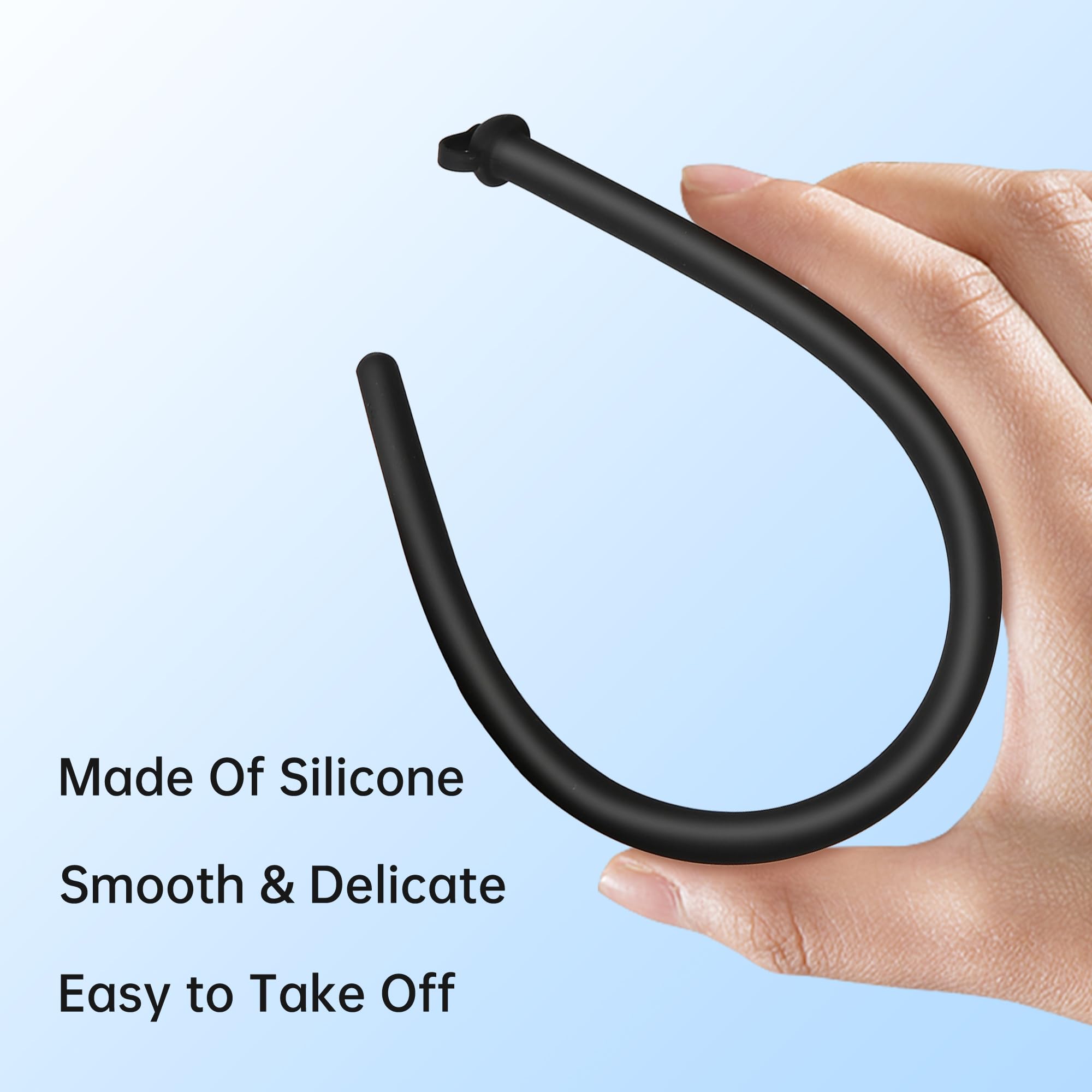 BEWISH 3PCS Silicone Hollow Urethral Sounding Vibe Penis Plug with Cap - Urine Dilator Prostate Massager for Fetish Play & Masturbation (Round Shape) - Perfect for BDSM, Adult Play & Sensual Exploration