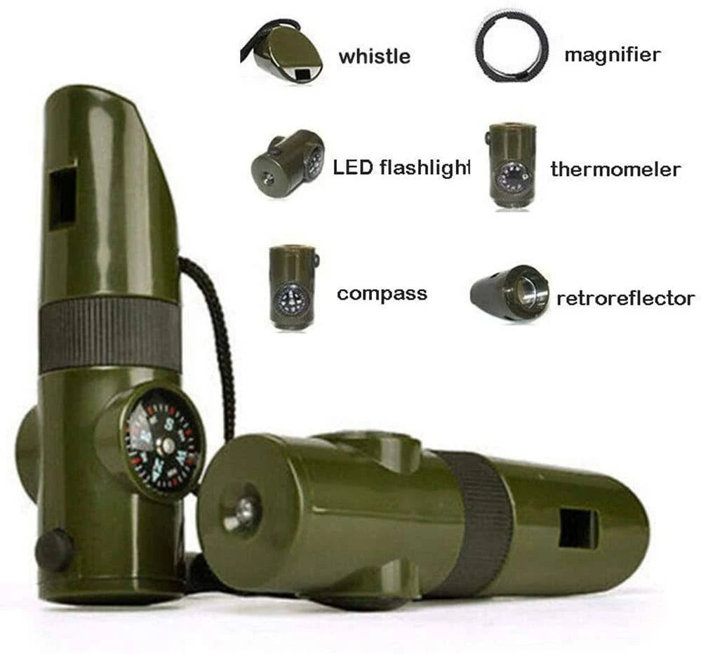 Best Survival Whistle with Compass - Emergency Outdoor Gear for Hiking, Camping & Adventure - Loud Safety Signal & Navigation Tool