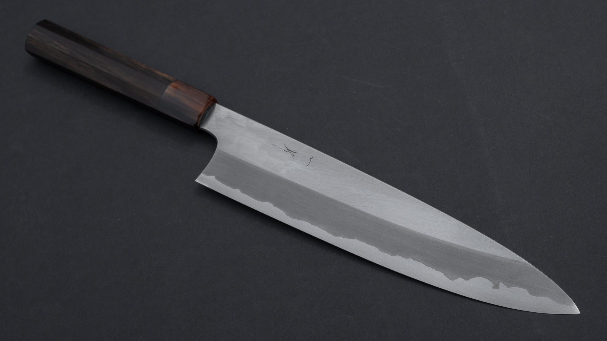 Hitohira Togashi Blue #1 Stainless Clad Migaki Gyuto 240mm Japanese Chef Knife with Taihei Ebony Handle - Perfect for Sushi, Meat Slicing & Precision Cutting
