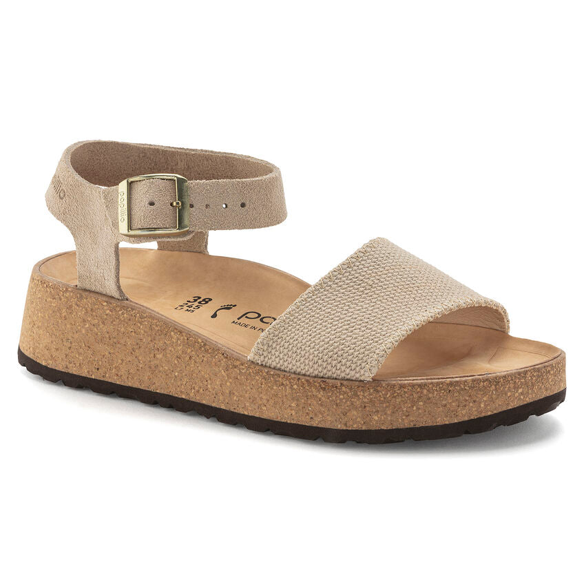 Birkenstock Women's Glenda Sandals - Suede Leather Textile Upper in Sandcastle Color | Comfortable & Stylish for Casual Wear, Beach, and Everyday Use