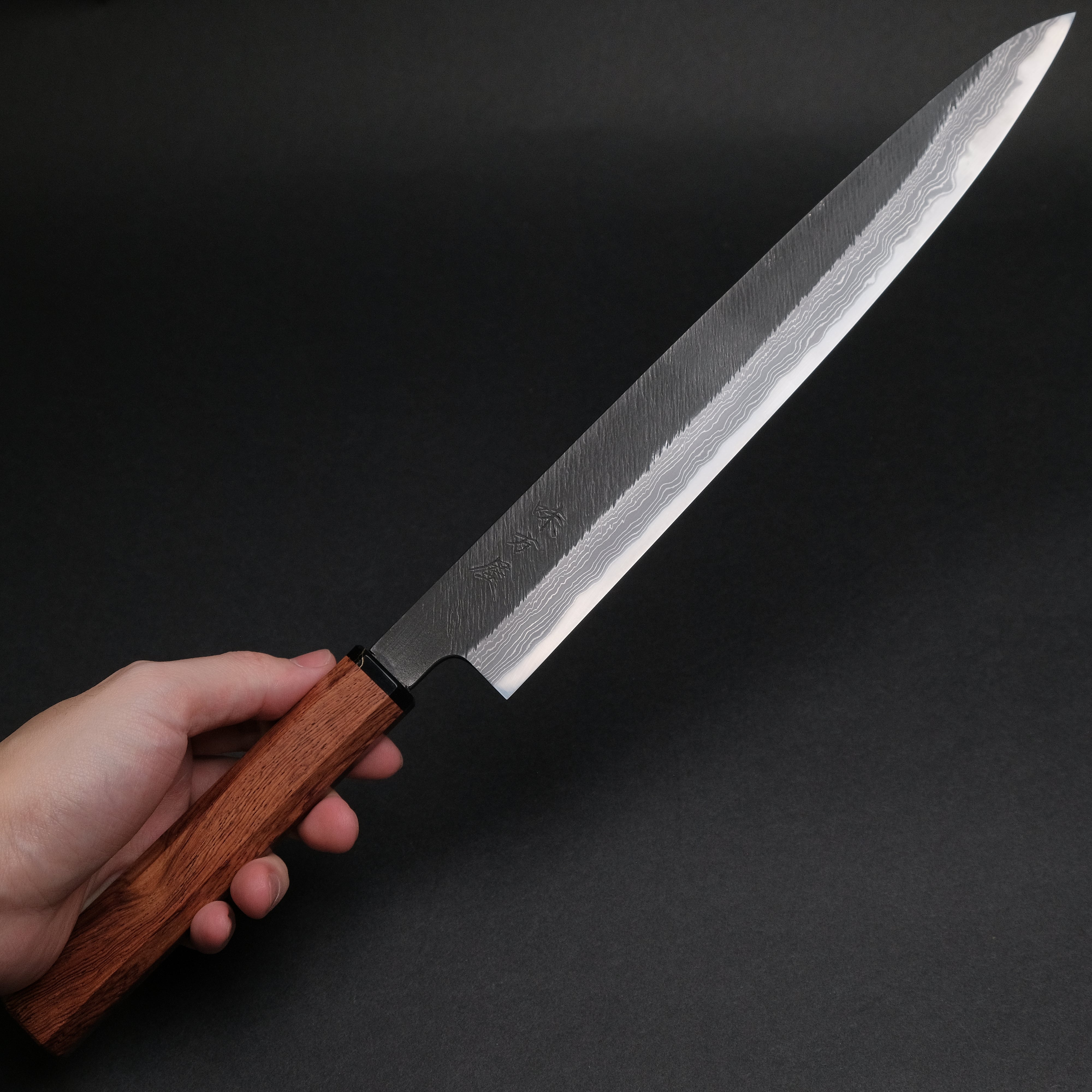 Premium Ajikataya White #2 Matsuba Damascus Sujihiki 270mm Japanese Chef Knife with Rosewood & TQP Handle - Perfect for Slicing Sashimi, Meat, and Precision Cutting in Professional Kitchens