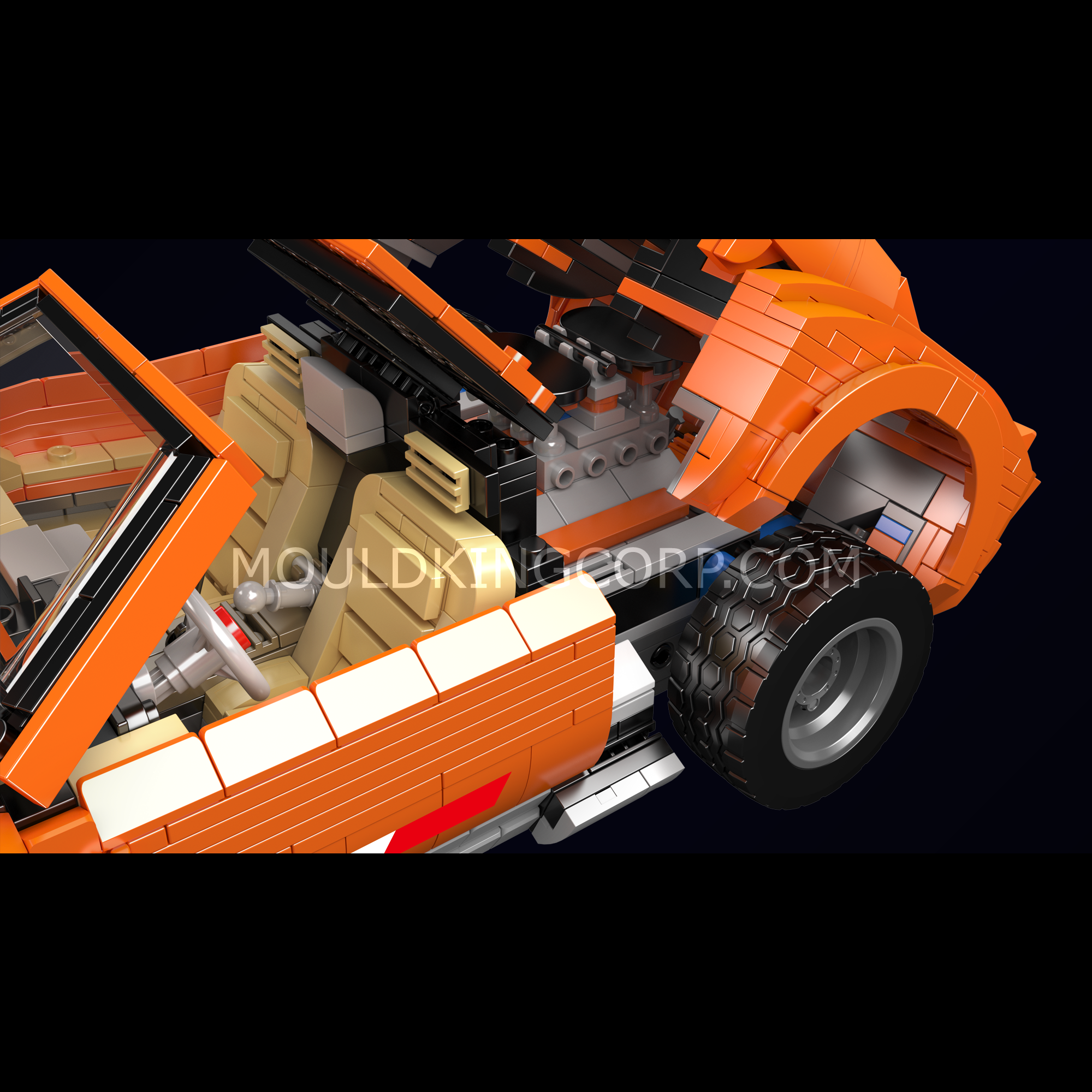 Mould King 10116 Lamb Miura Car Model Building Set - 1,607 Piece Sports Car Construction Toy Kit for Adults & Teens | Perfect for Collectors, DIY Enthusiasts & Home Office Decor