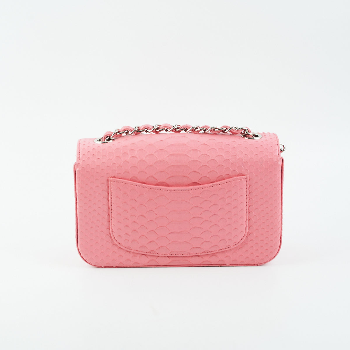 Chanel Python Rectangular Mini Classic Flap Pink Handbag - Luxury Designer Crossbody Bag for Women | Perfect for Evening Parties, Date Nights & Special Occasions