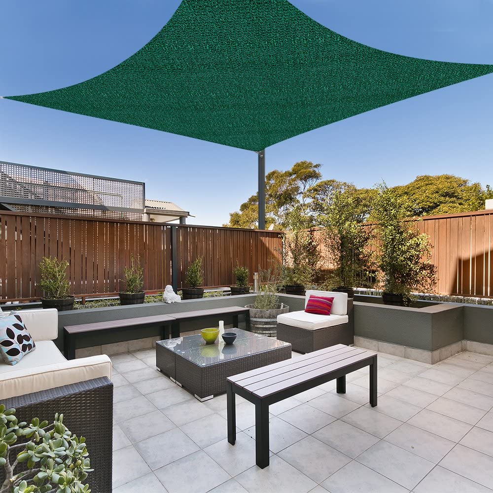 Jarolift Square Sun Shade Sail - Breathable UV Protection & Privacy Screen for Patio, Garden, Balcony - 360 x 360 cm HDPE Fabric in Orange - Perfect for Outdoor Relaxation & Sun Protection
