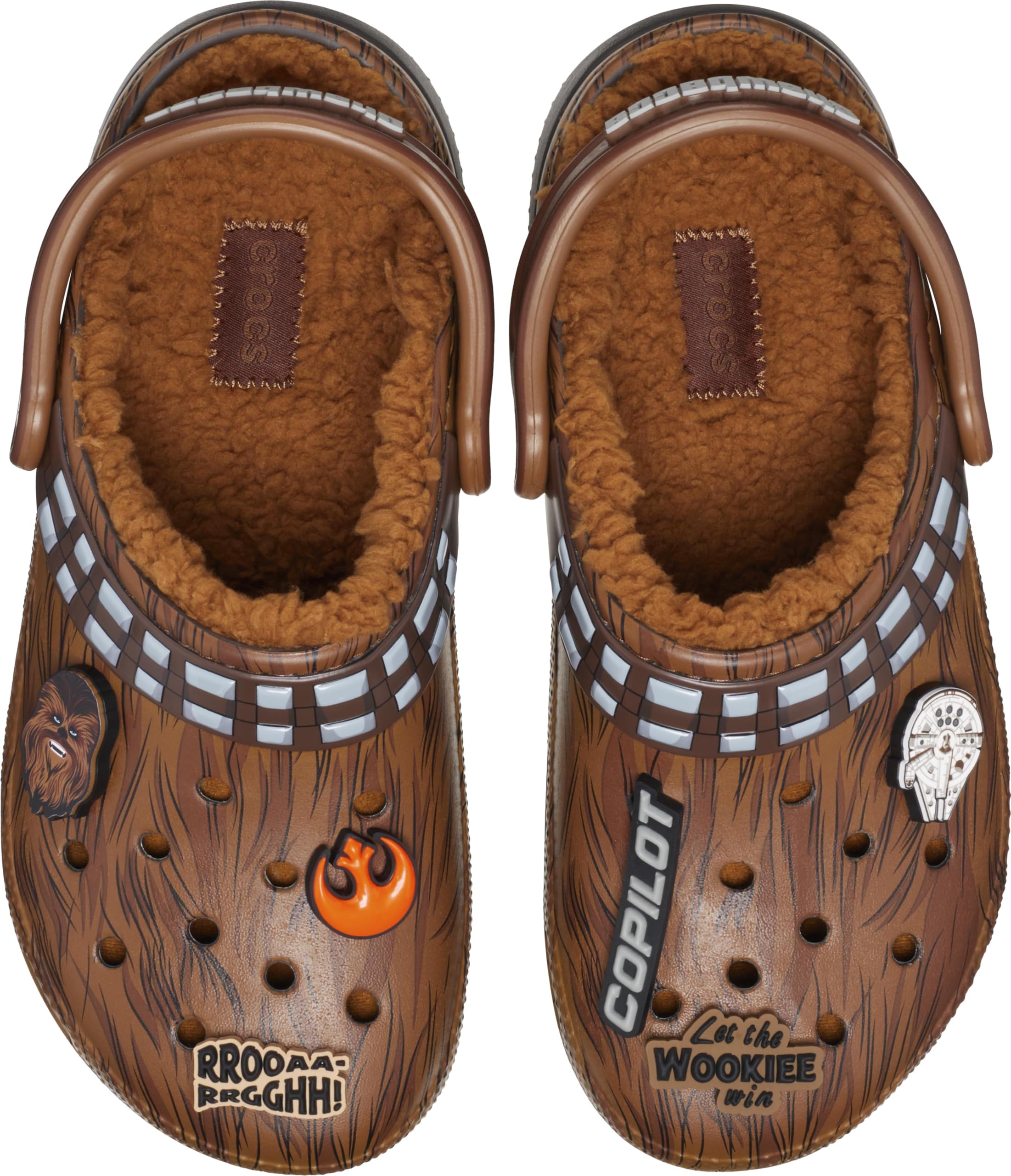 Crocs Unisex-Adult Star Wars Chewbacca Classic Lined Clogs - Fuzzy Winter Slippers for Men & Women - Cozy Indoor & Outdoor House Shoes for Relaxing at Home or Running Errands
