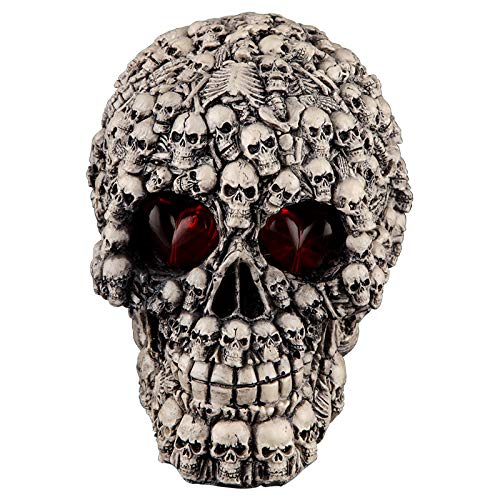 Xshelley Halloween LED Skull Light Bar - Spooky Table Decor with Glowing Eyes, Cool Birthday Party Night Light, Gothic Desk Lamp for Home & Office Decorations | Perfect for Halloween Parties, Horror Themed Events & Gothic Home Decor