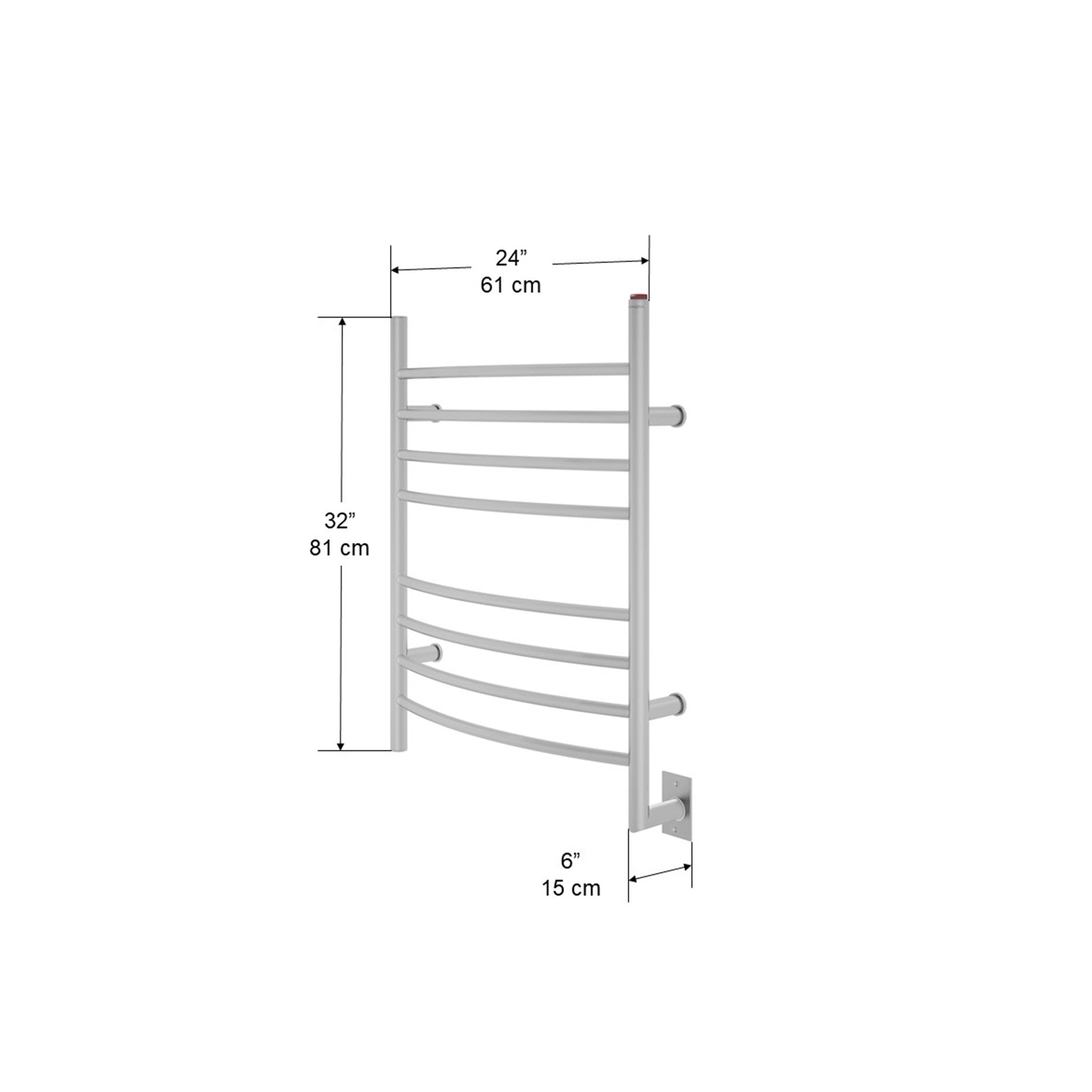Premium 8 Ova Hardwire Curved Brushed Stainless Steel Towel Warmer - Heated Bathroom Towel Rack for Spa-Like Luxury at Home