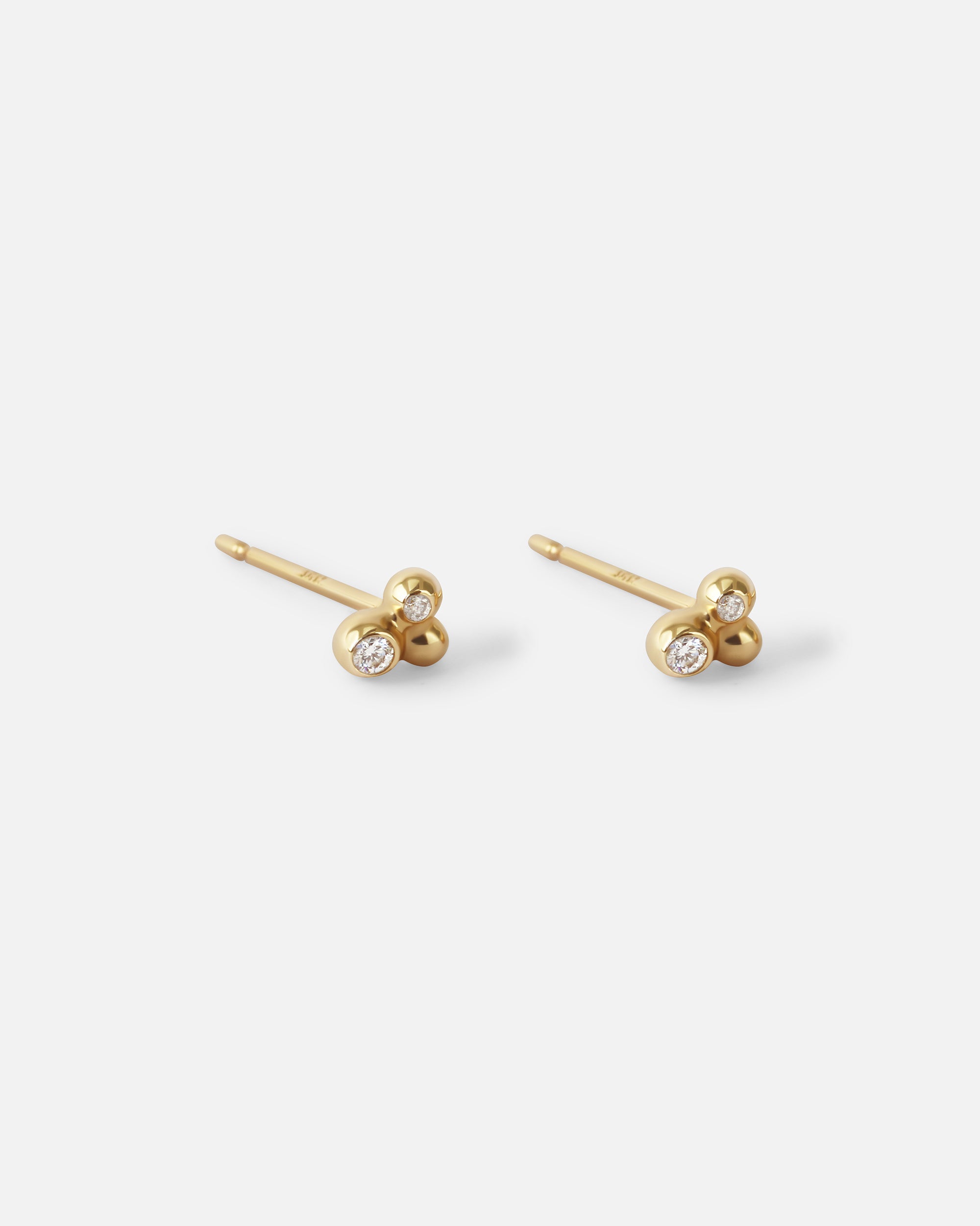 Petits Trio XS Diamond Stud Earrings - 14K Gold Plated Cubic Zirconia Earrings for Women, Girls | Perfect for Daily Wear, Parties, Weddings & Special Occasions