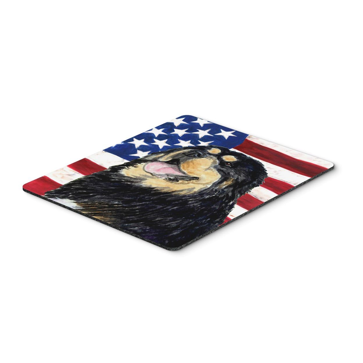 USA American Flag with Tibetan Mastiff Mouse Pad - Large Washable Non-Slip Desk Mat for Home Office, Gaming & Computer Work | Perfect Gift for Patriotic Dog Lovers