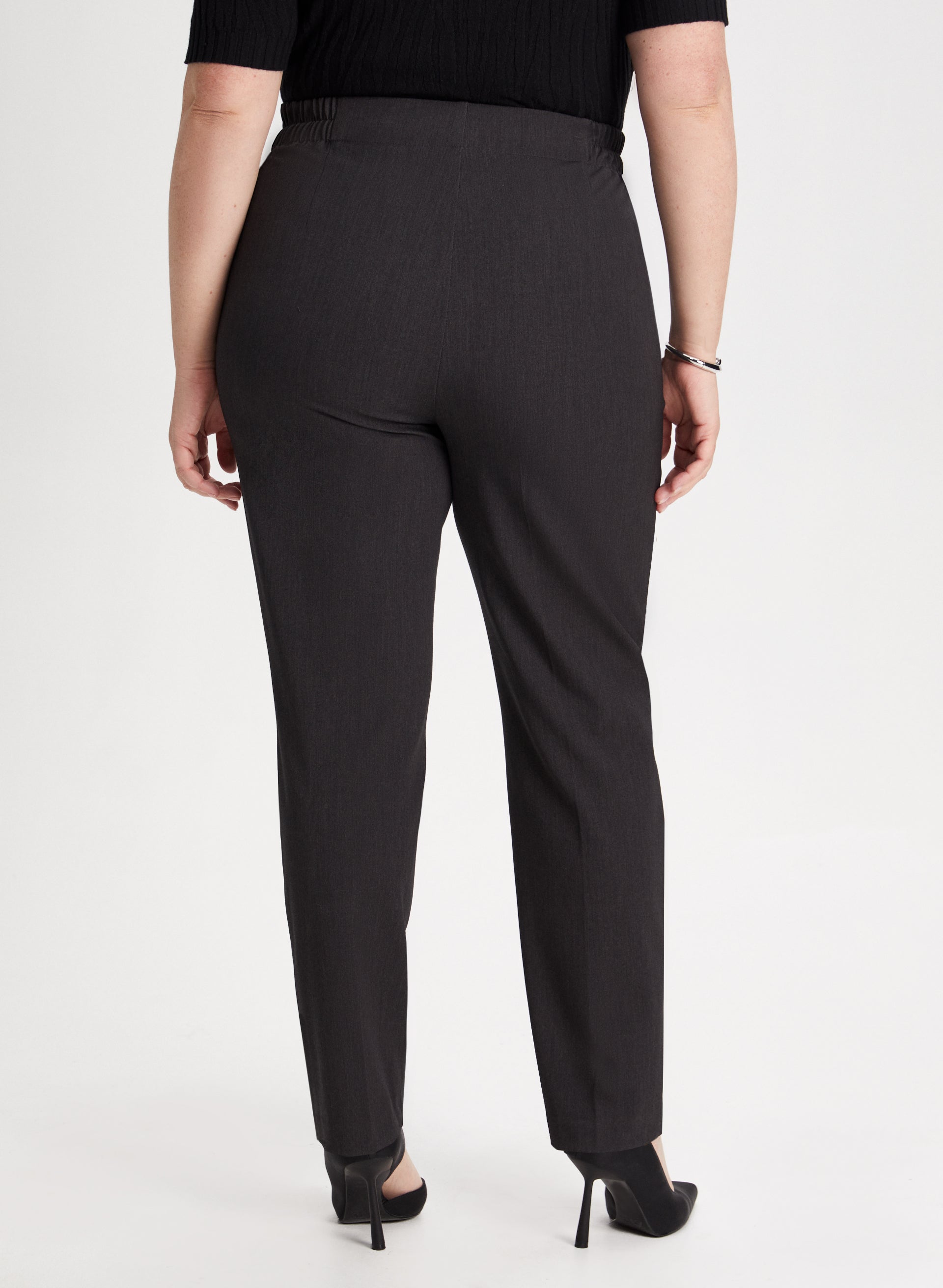 City Fit Straight Leg Pants for Women - High Waist Comfortable Office & Casual Trousers - Perfect for Work, Travel and Everyday Wear