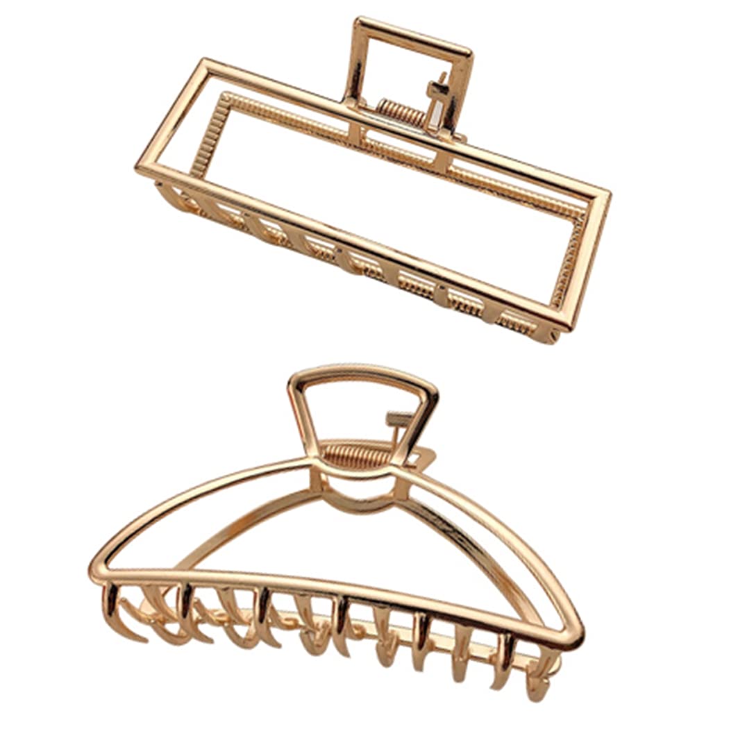 SOWUNO Large Hair Claw Clips - 2PCS Non-Slip Hollow Hair Barrettes for Women, Thin & Thick Hair, Salon Quality Hair Clips - Perfect for Ponytails, Buns & Everyday Hairstyles