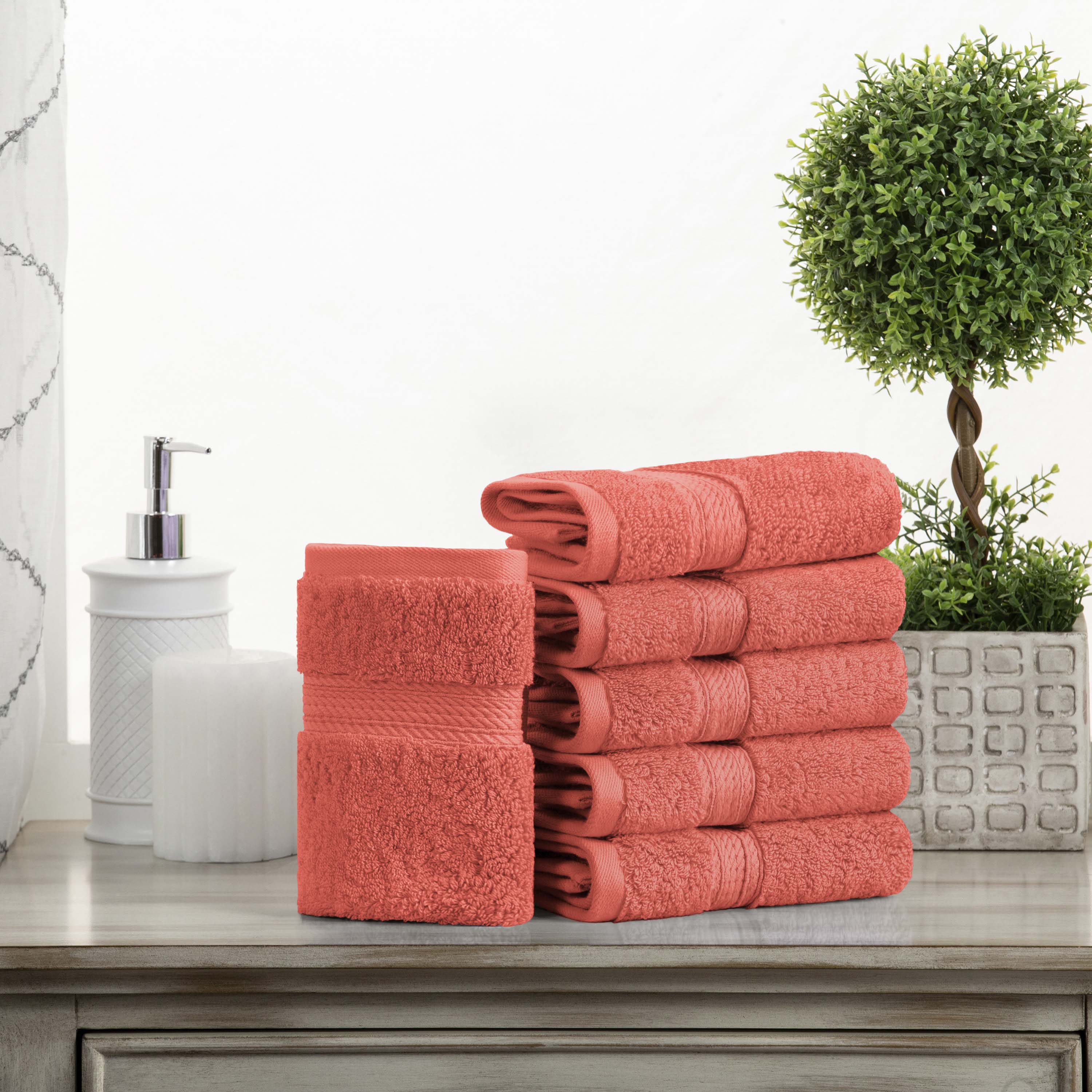 Premium 100% Egyptian Cotton Plush Heavyweight Bath Towel Set of 6 - Ultra Soft & Absorbent Luxury Towels for Spa, Bathroom & Beach Use