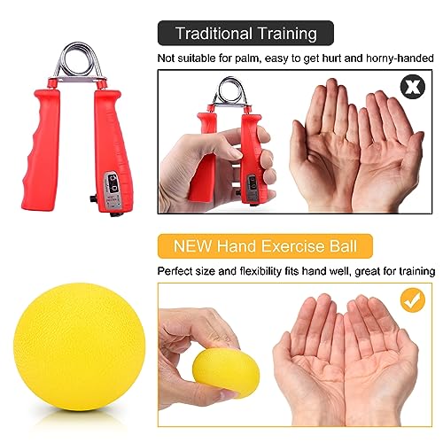 Silicone Hand Exercise Ball for Finger Flexibility & Grip Strength - Wrist Muscle Trainer for Arthritis Relief & Rehabilitation - Perfect for Office, Gym & Physical Therapy