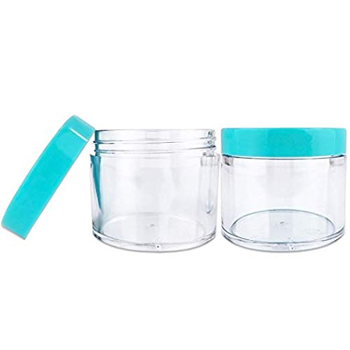 Beauticom 60ml (2oz) Clear Leak-Proof Plastic Jars with Teal Lids - 36 Pack for Cosmetics, Lotions, Creams & Salves | Perfect for DIY Beauty Products, Travel Toiletries & Home Organization