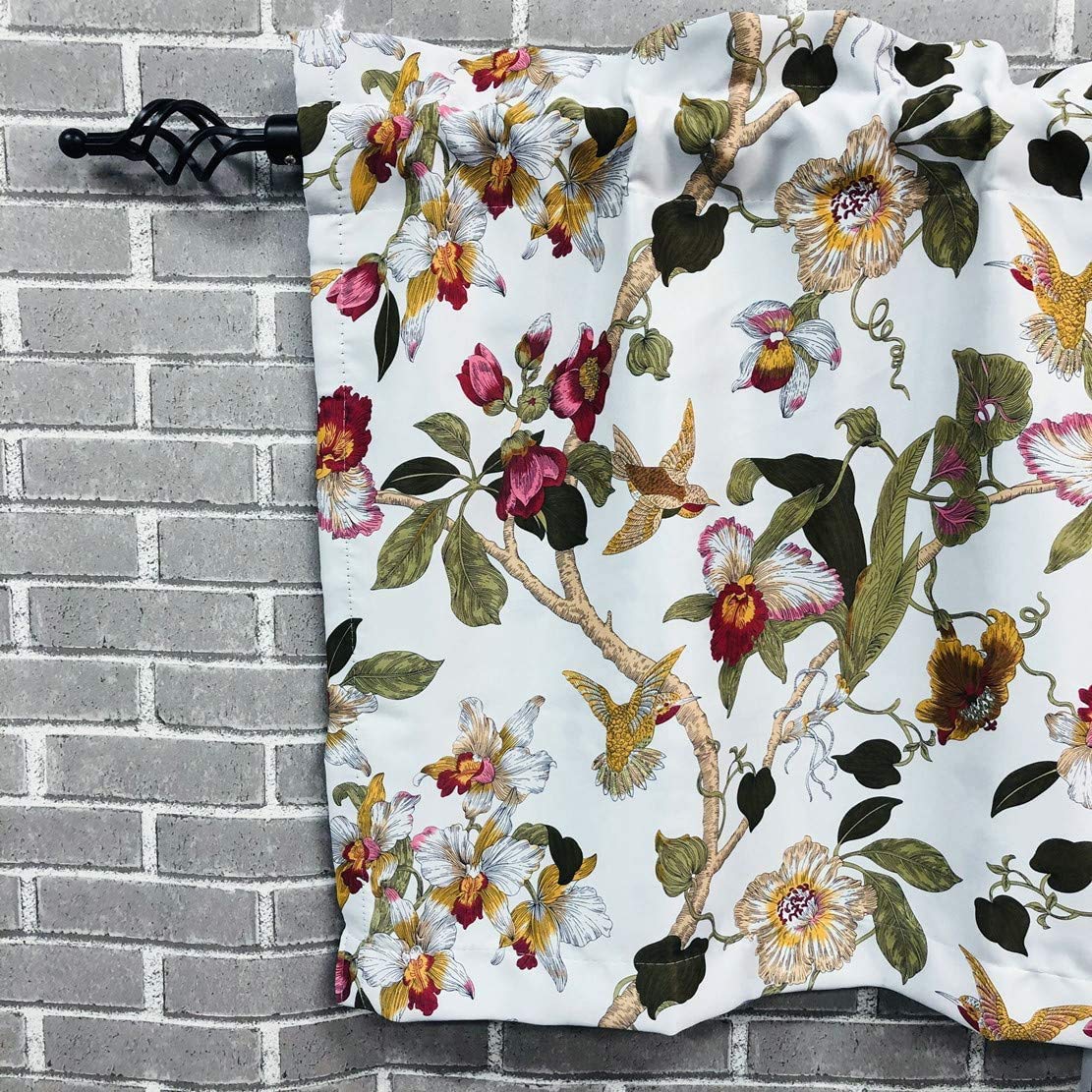 Vintage Floral Bird Print Window Valance - 54