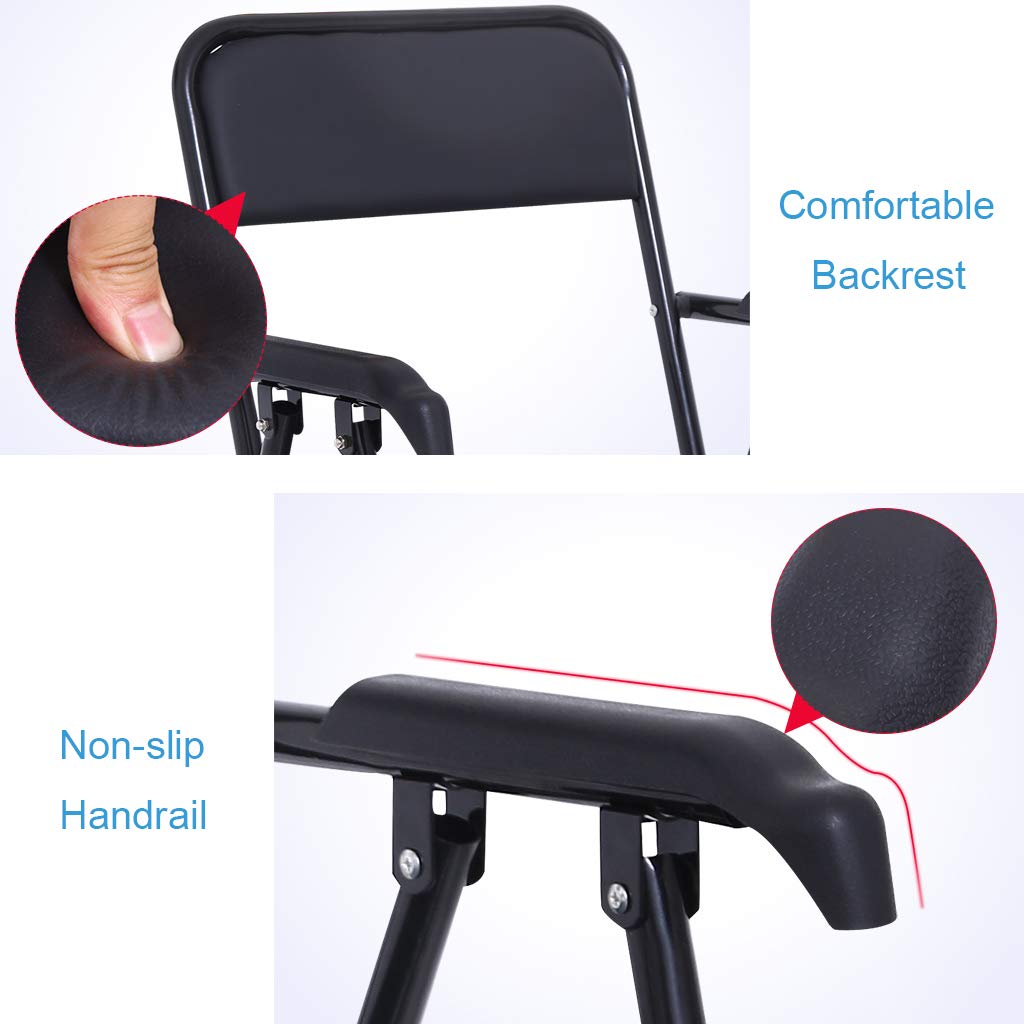 Portable Folding Commode Chair for Elderly & Disabled - 330lb Heavy Duty Shower Toilet Seat with Safety Frame - Ideal for Bedside, Bathroom & Post-Surgery Use - Perfect for Seniors, Pregnant Women & Mobility Assistance