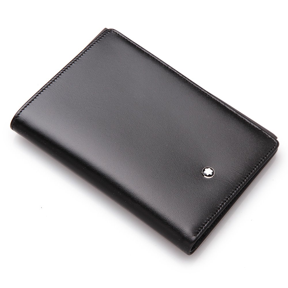 Montblanc Meisterstuck Men's Medium Leather Wallet 4 Credit Card Slots - Premium Genuine Leather Bifold Wallet for Business & Travel (Model 11987) | Perfect Gift for Him, Dad & Professionals