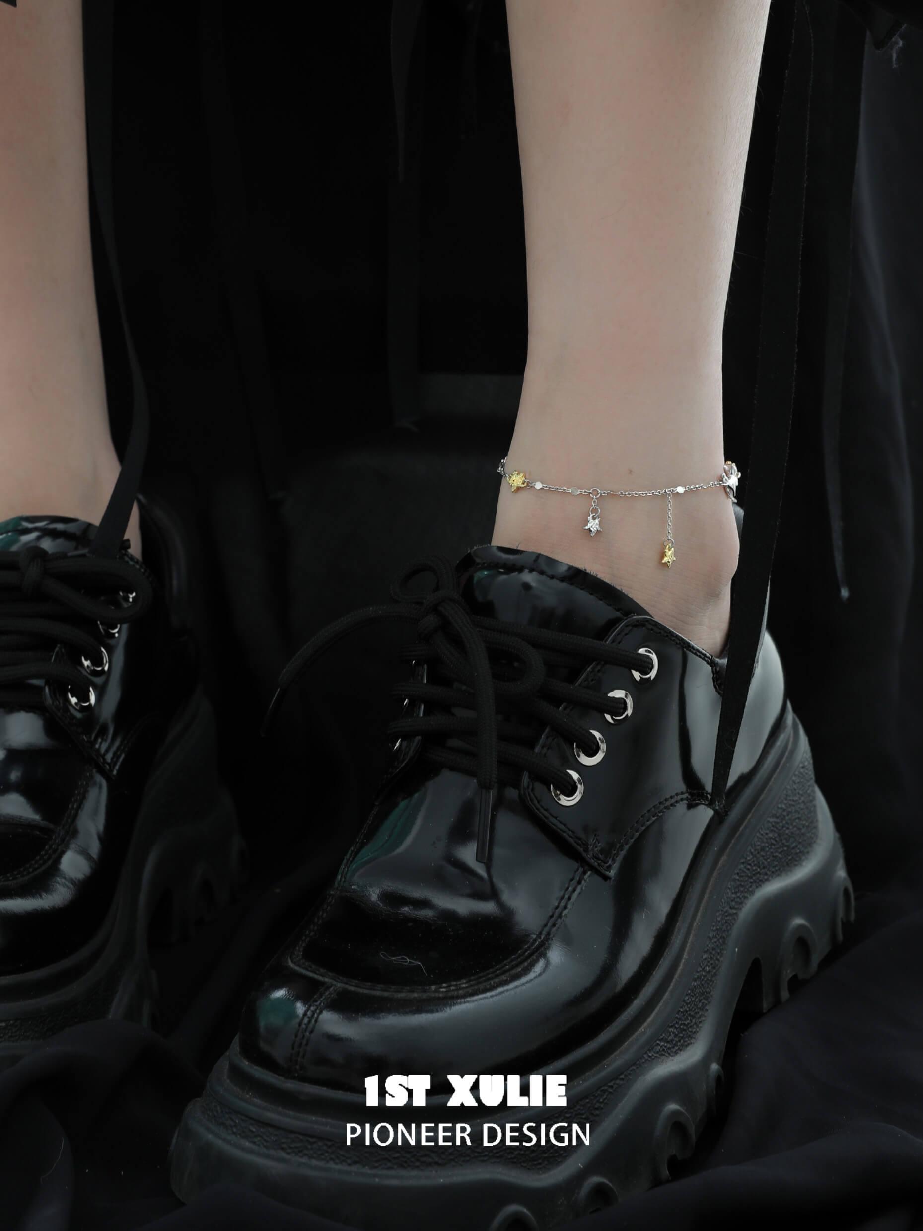 Cat's Gaze S925 Sterling Silver Star Tassel Anklet - Elegant Adjustable Ankle Bracelet for Women, Perfect for Beach Parties, Summer Outfits & Boho Fashion