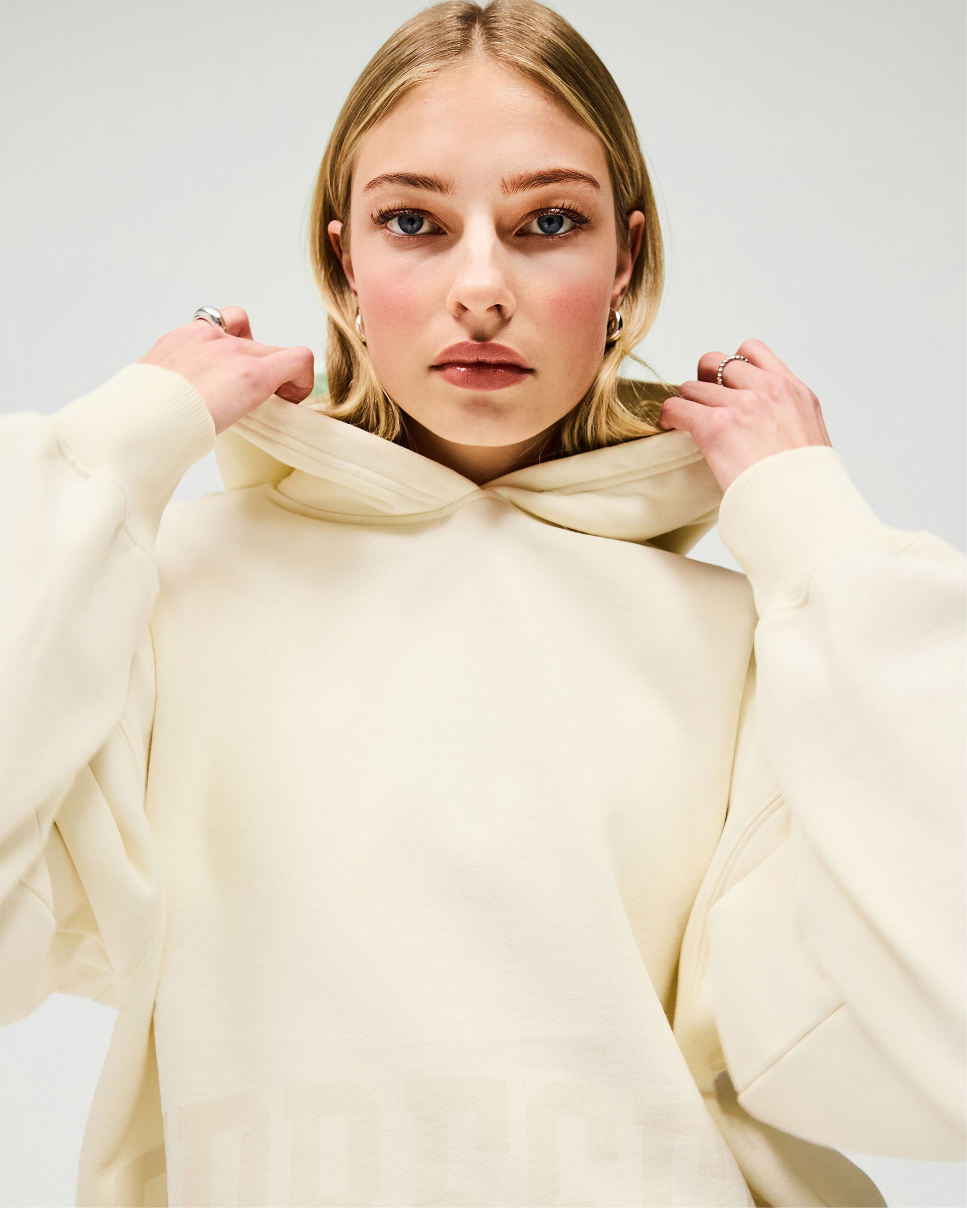 Trendy Boyfriend Graphic Hoodie - Soft Cream Pullover for Women | Casual Streetwear & Cozy Loungewear