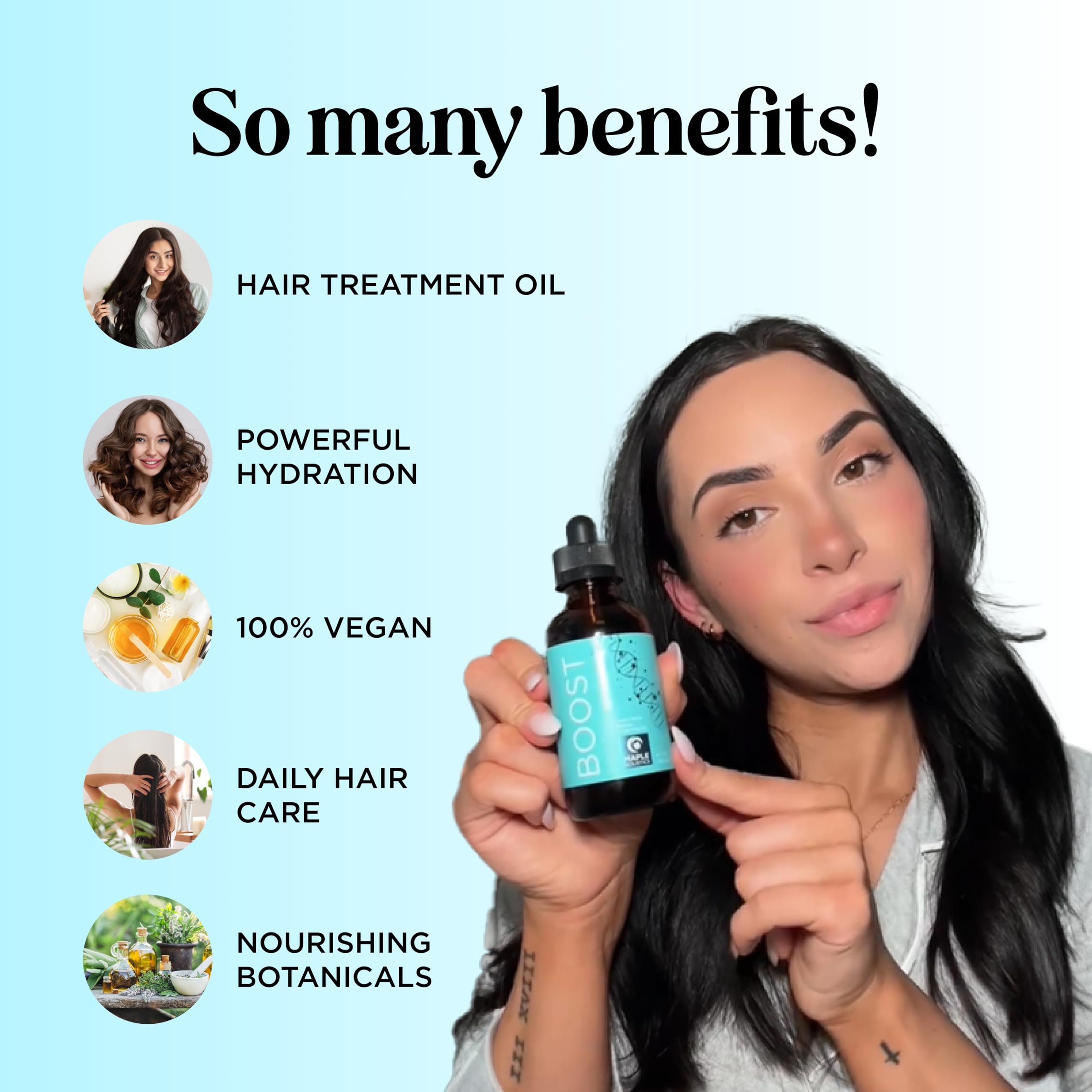 Organic Rosemary Hair Growth Oil for Damaged Hair - Thickening & Strengthening Treatment with Jamaican Black Castor Oil - Vegan Scalp Care for Women & Men - Perfect for Frizzy, Thin & Weak Hair - Daily Hair Care & Styling Essential