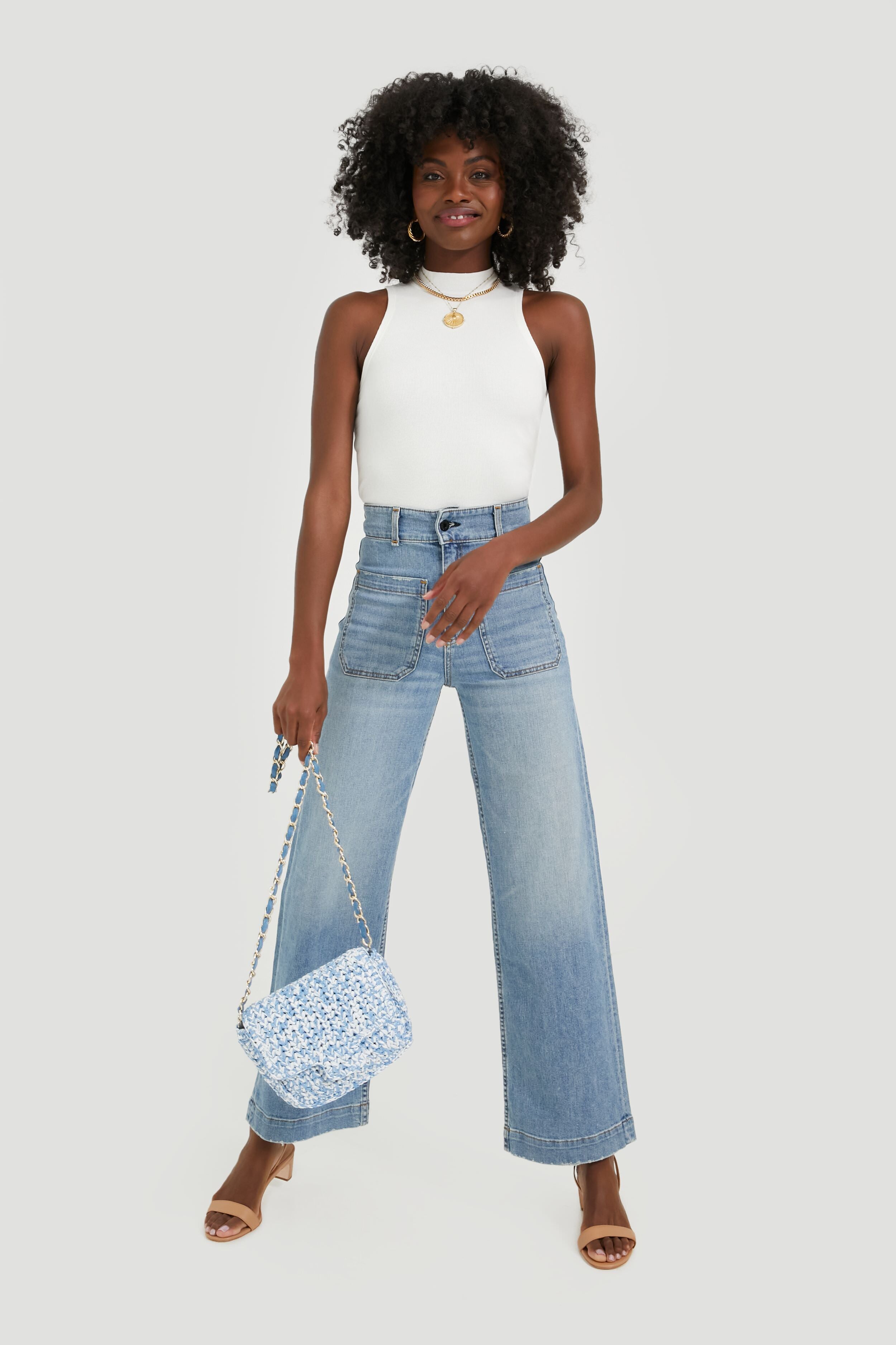 Stylish Blue Woven Shoulder Bag for Women - Lightweight Crossbody Purse with Adjustable Strap - Perfect for Travel, Shopping & Everyday Use