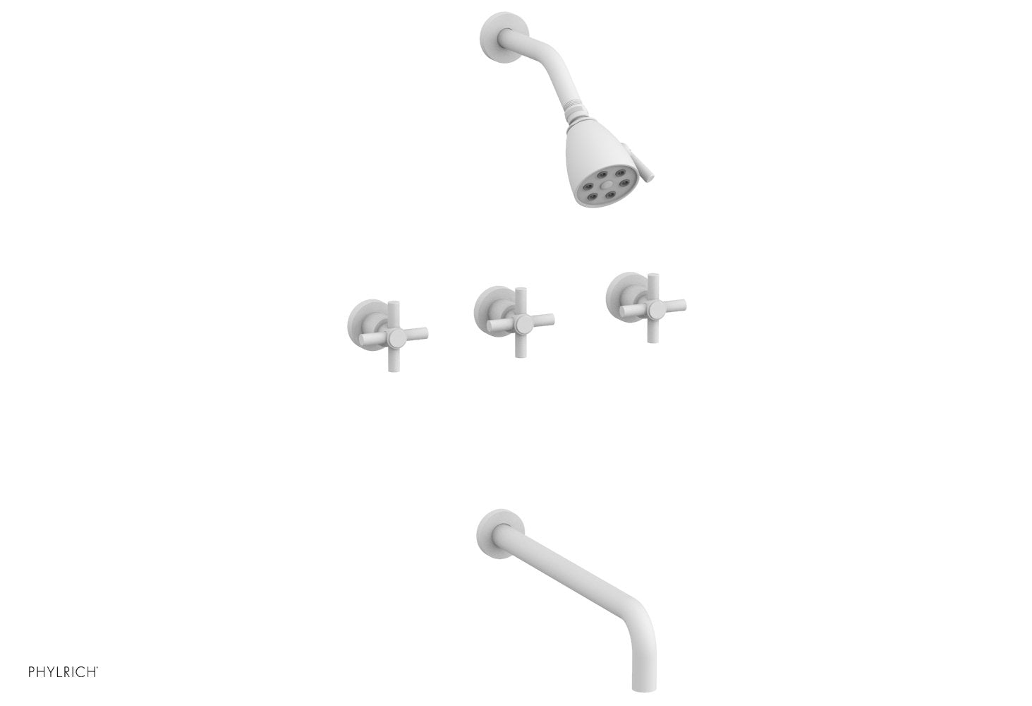 BASIC Three Handle Tub and Shower Faucet Set with 14