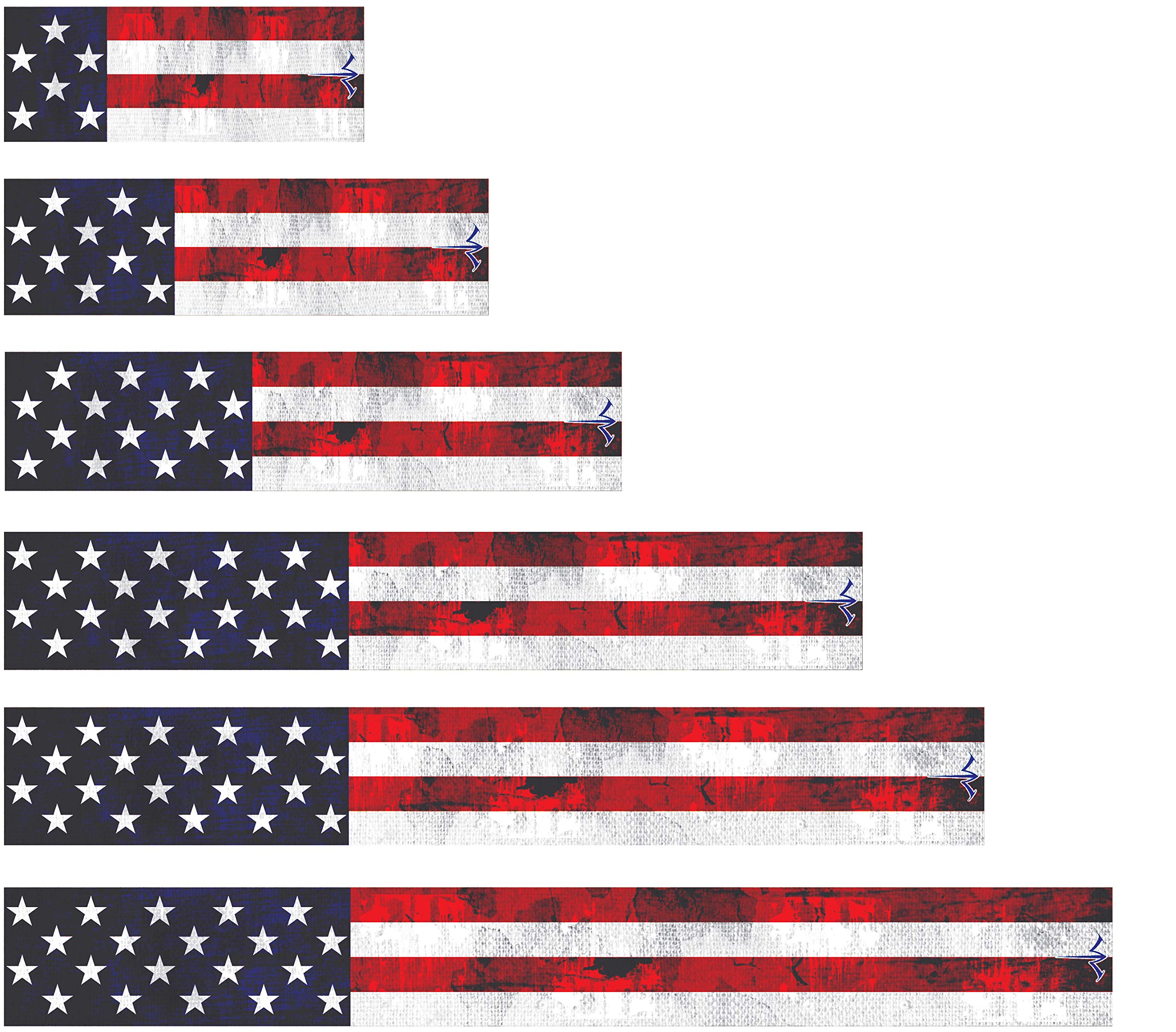 Vintage American Flag USA Arrow Wraps - 15pc Pack (Multiple Sizes) for Archery, Hunting & Outdoor Decor | Laminated Durable Design