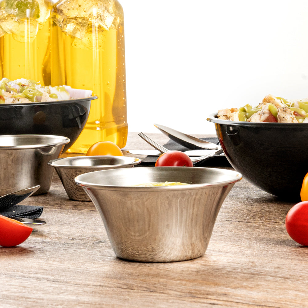 6 oz Stainless Steel Condiment Cups - Set of 10 (3.75