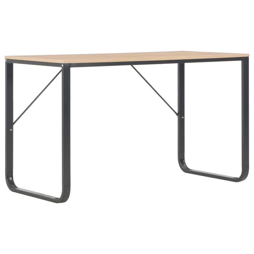 vidaXL Industrial Computer Desk - Black & Oak Space-Saving Design with Large Work Surface | Engineered Wood & Powder-Coated Metal Construction | Home Office, Gaming & Study Desk - Durable & Versatile Workspace Solution