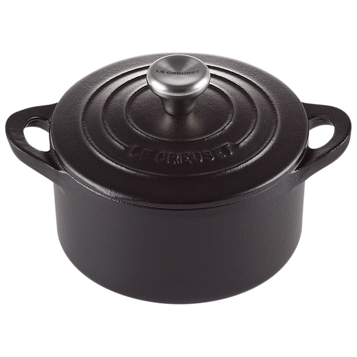 Le Creuset Enameled Cast Iron Mini Cocotte with Lid - 1/3 Quart (0.3L) Dutch Oven - Licorice Black - Perfect for Individual Desserts, Dips & Side Dishes