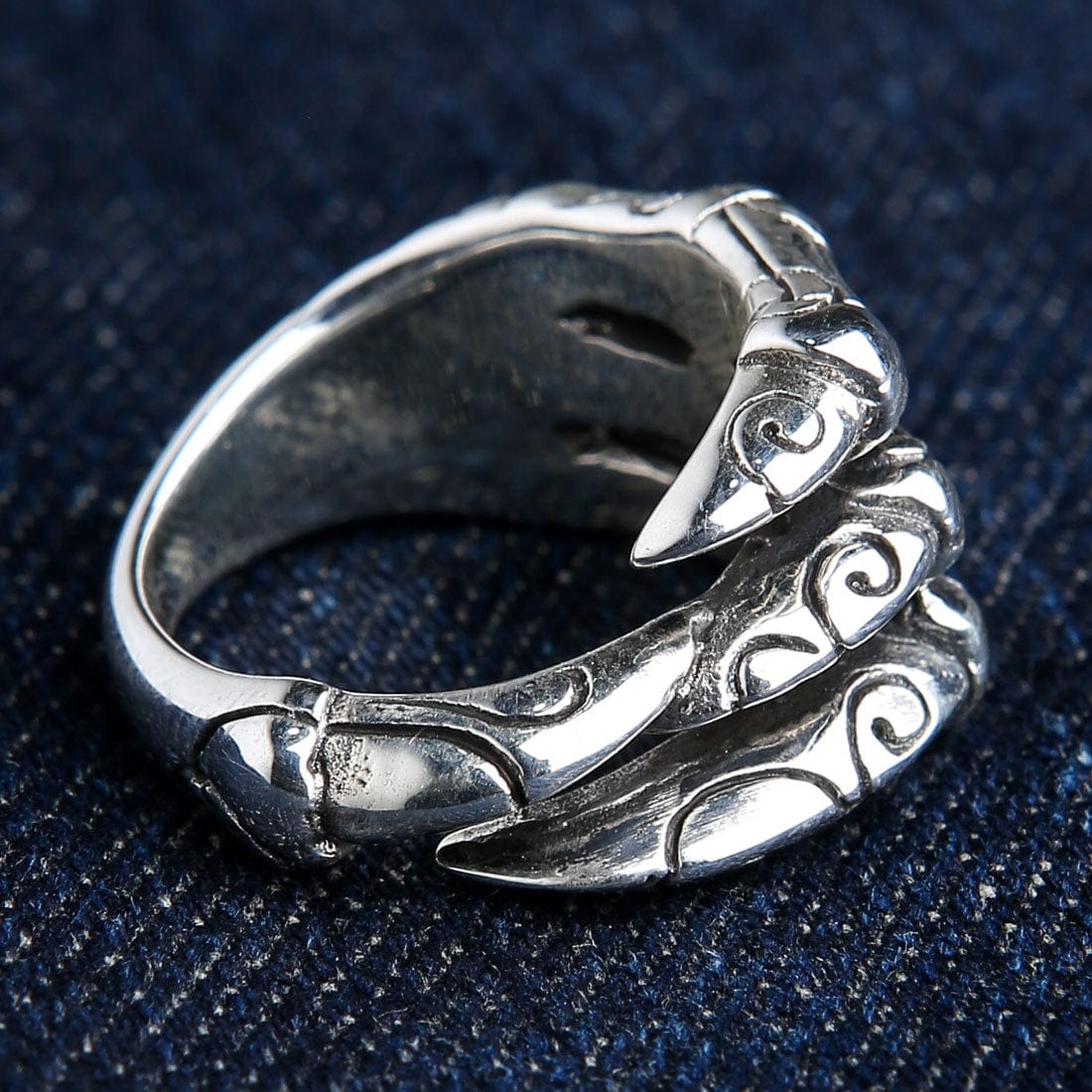 Tribal Gothic Claw Sterling Silver Ring for Women - Dark Aesthetic Jewelry for Goth Fashion, Punk Style & Everyday Wear