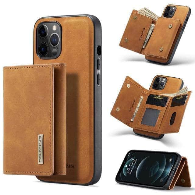 Premium Magnetic Detachable Leather Case for iPhone 13 Pro - Slim Protective Cover with Strong Grip for Work, Travel & Everyday Use