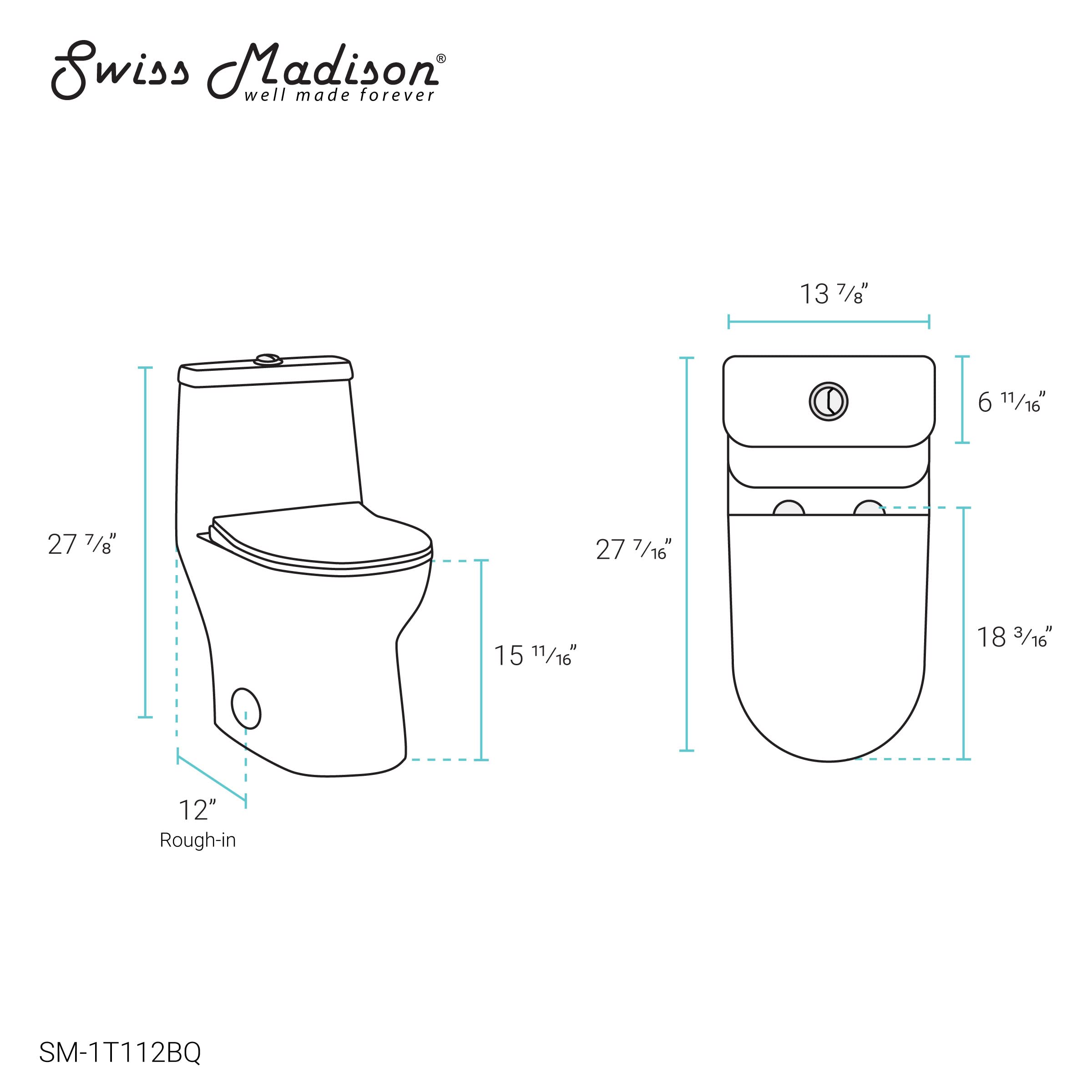 Swiss Madison Ivy One Piece Toilet with Dual Vortex Flush 1.1/1.6 GPF - Water Efficient Bathroom Toilet in Bisque for Modern Homes & Commercial Spaces