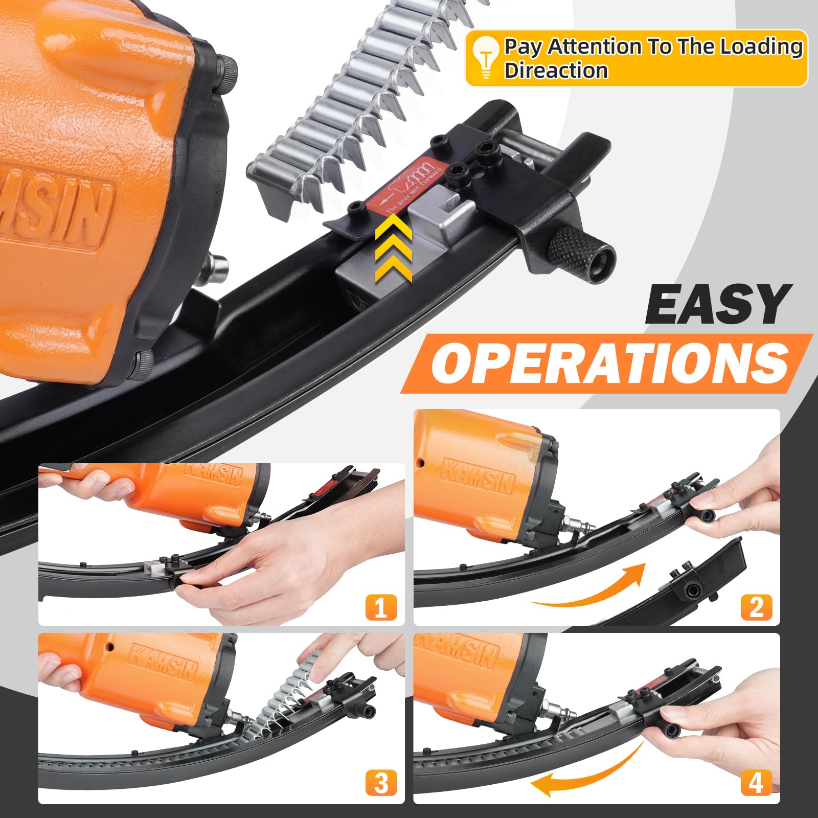 M66K Pneumatic Clinch Clip Fastener Tool - Air Powered Clipping Gun for Spring Mattress & Car Seat Upholstery | Industrial Metal Fastening Tool for Furniture, Automotive, and Manufacturing Applications
