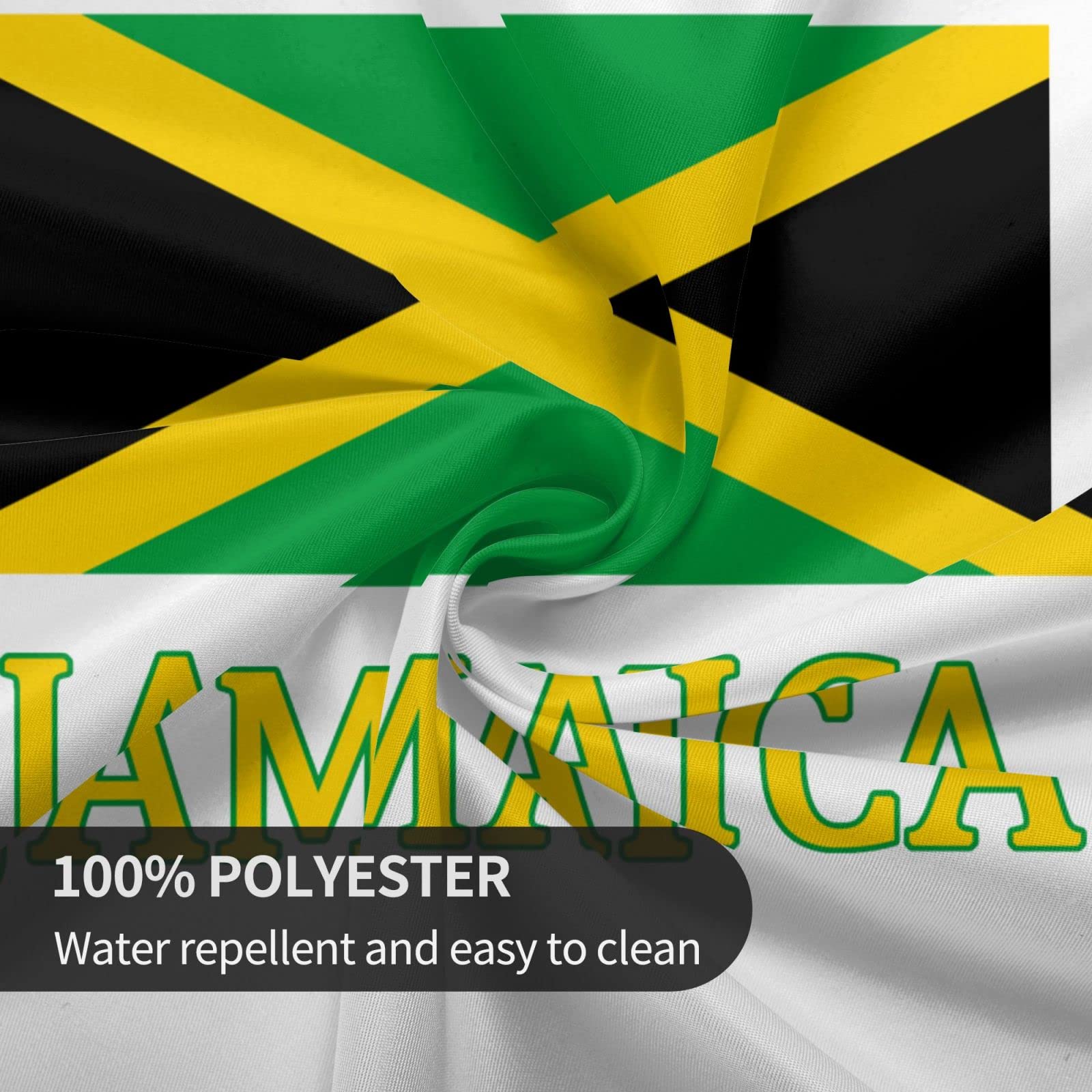 Jamaican Flag Round Tablecloth - 60 Inch Decorative Cotton Table Cover for Dining, Coffee & Outdoor Use - Perfect for Parties, Caribbean Theme Decor & Home Celebration