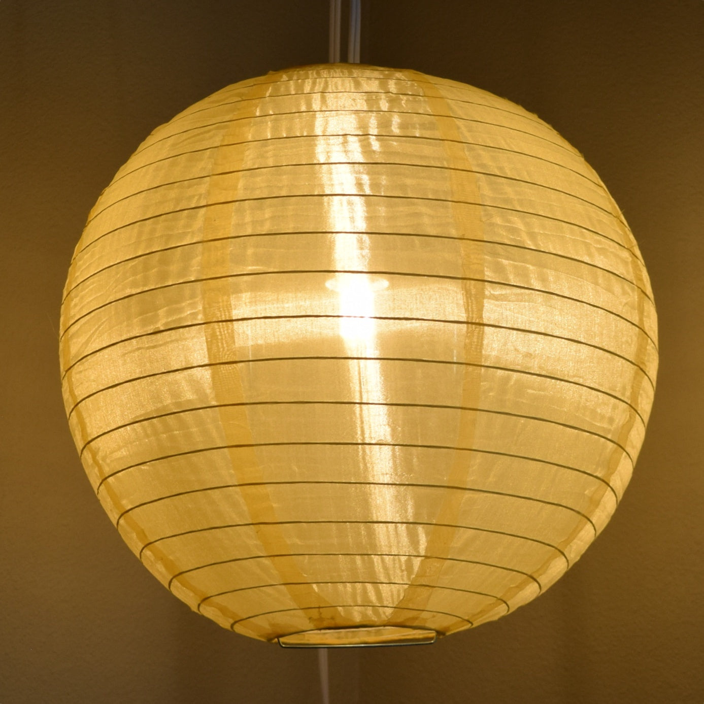 18 Golden Yellow Shimmering Nylon Lanterns with Even Ribbing - Durable Hanging Decor for Parties, Weddings & Outdoor Events